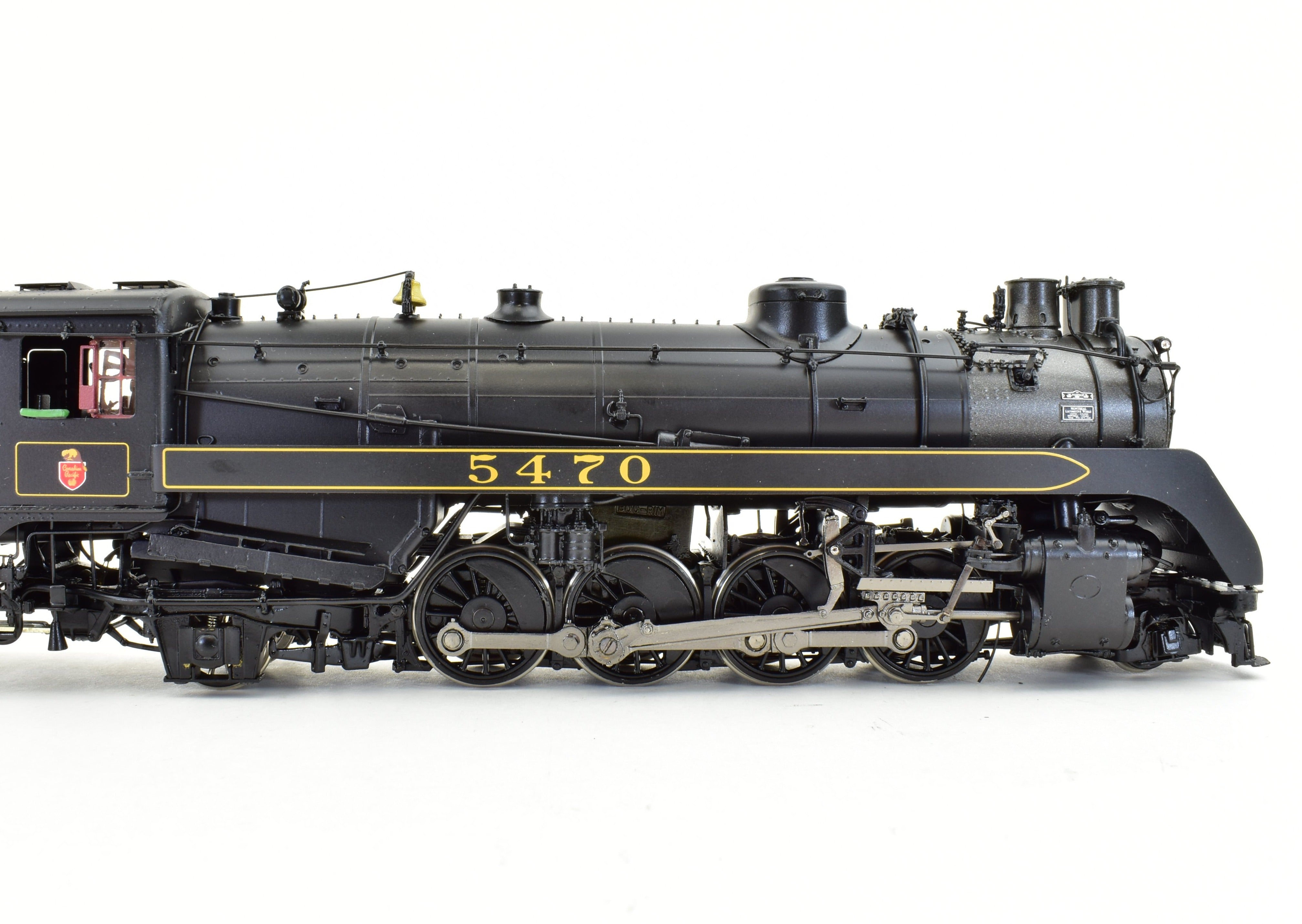 HO Scale Brass Model Train - Division Point CPR (Canadian Pacific Railway) Class P - 2k 2 - 8 - 2 Steam Locomotive #5470 with Front Pilot