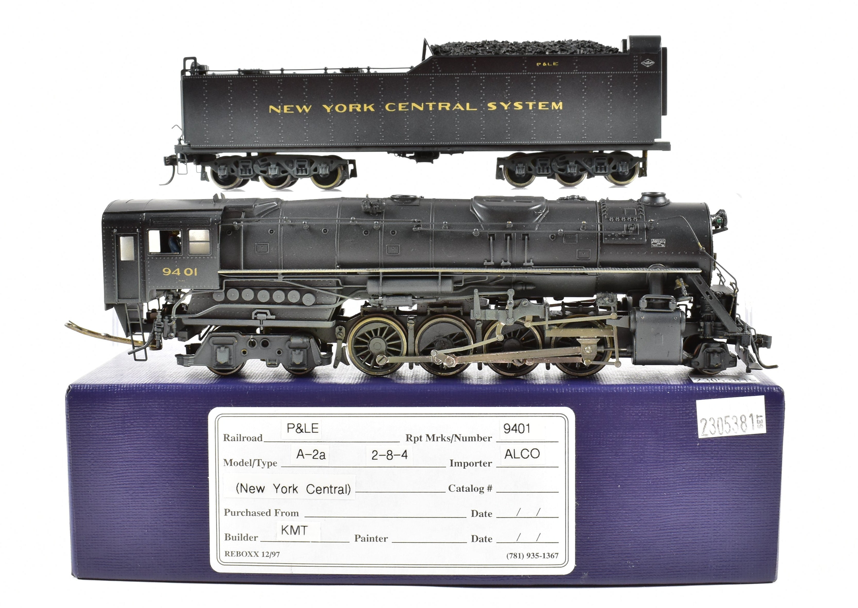 HO Scale Brass ALCO Models P&LE/NYC A-2a Berkshire #9401 Reboxxed Steam Locomotive