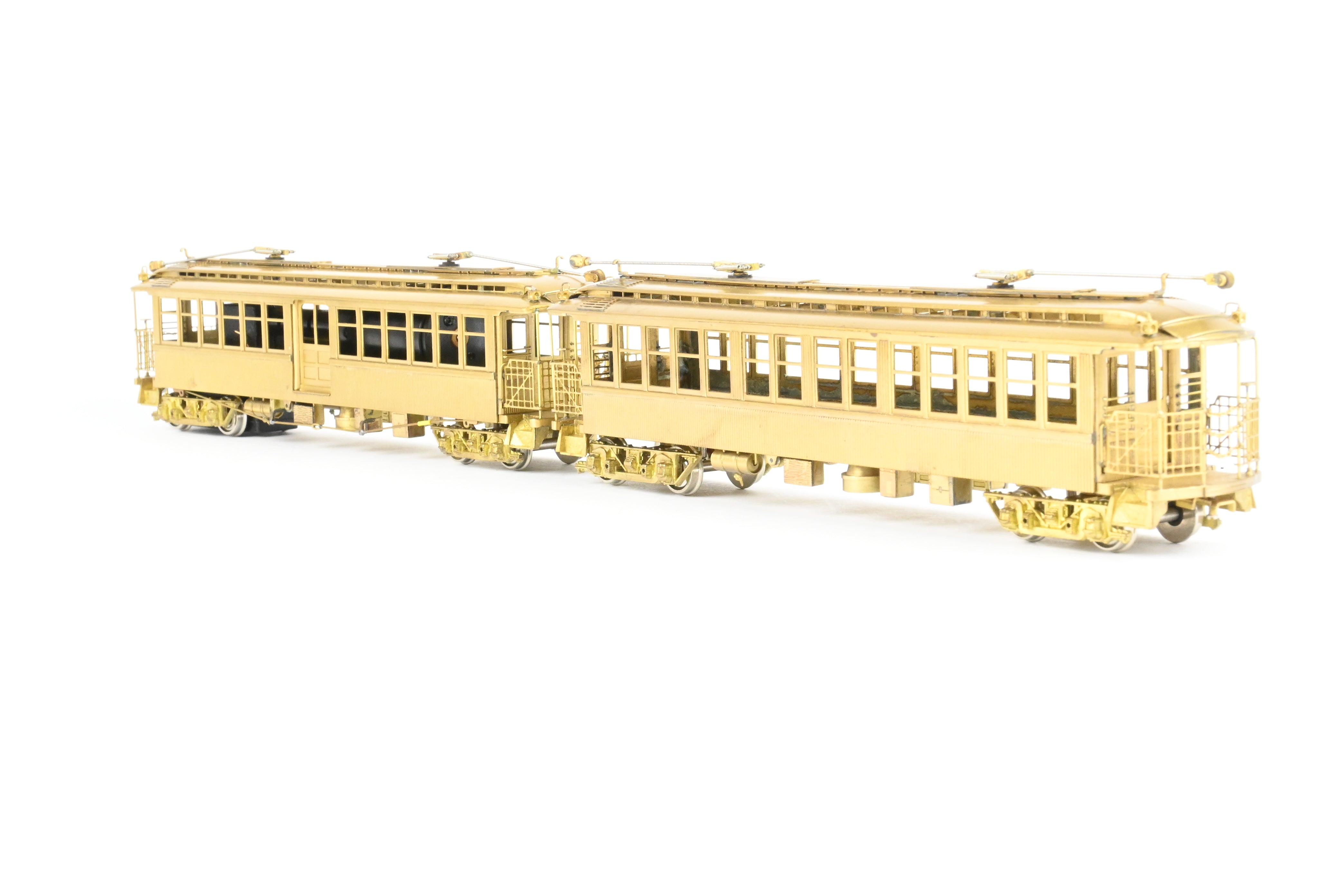 High - Quality HO Scale Brass Model Train Set by WP Car Corp. - Brooklyn Rapid Transit/Brooklyn Union Elevated 1200 Equipped with Trolley Poles