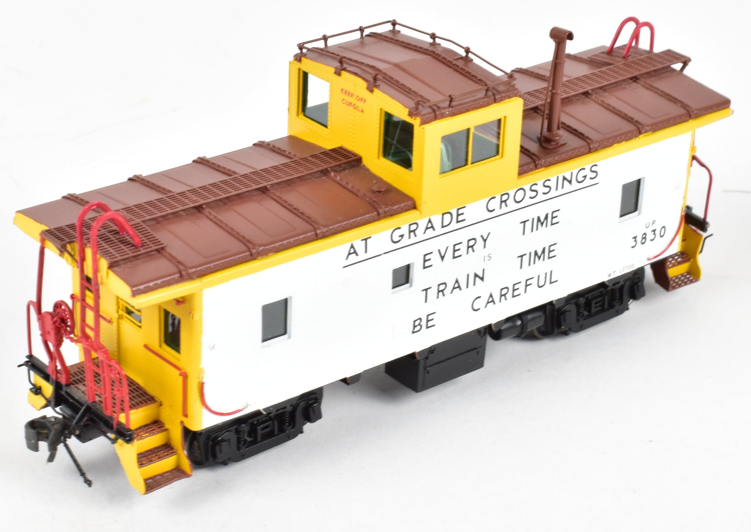 HO Brass OMI UP Union Pacific CA - 4 Steel Caboose 3830 with Safety Slogans