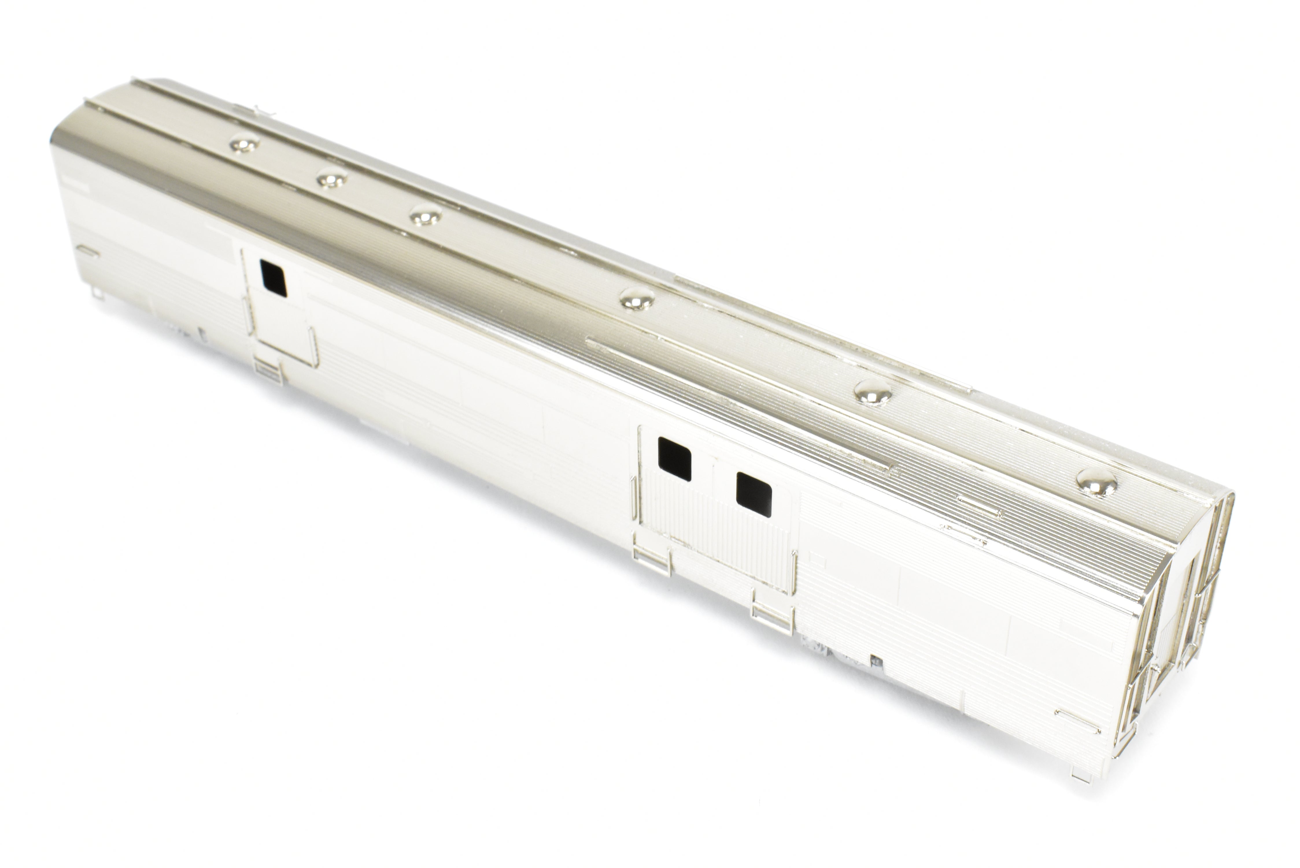 HO Brass Hi - Country California Zephyr Baggage Car with Plated Finish
