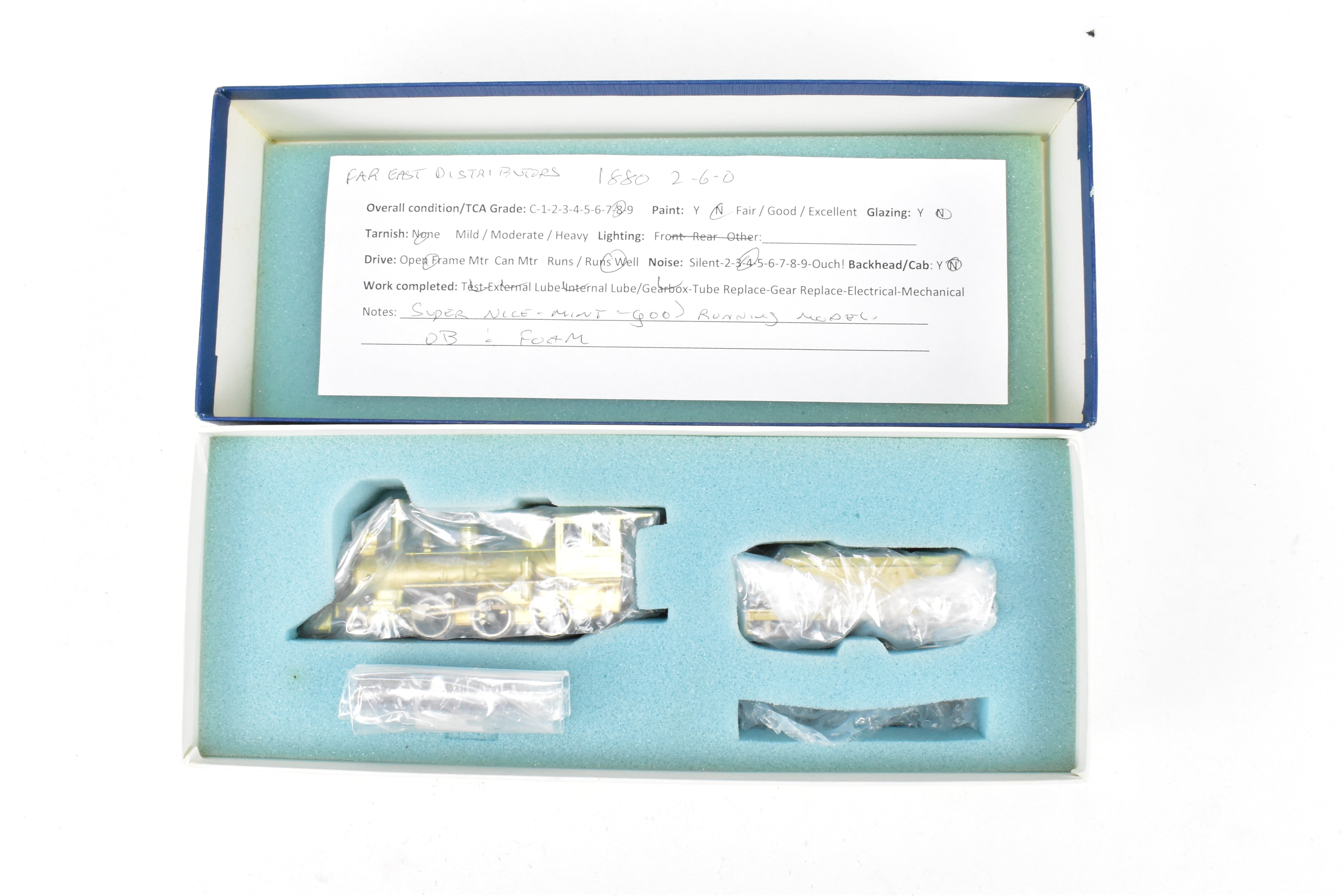1910 Circa HOn3 Brass Mogul 2-6-0 by Far East Distributors, Wrong Box Label