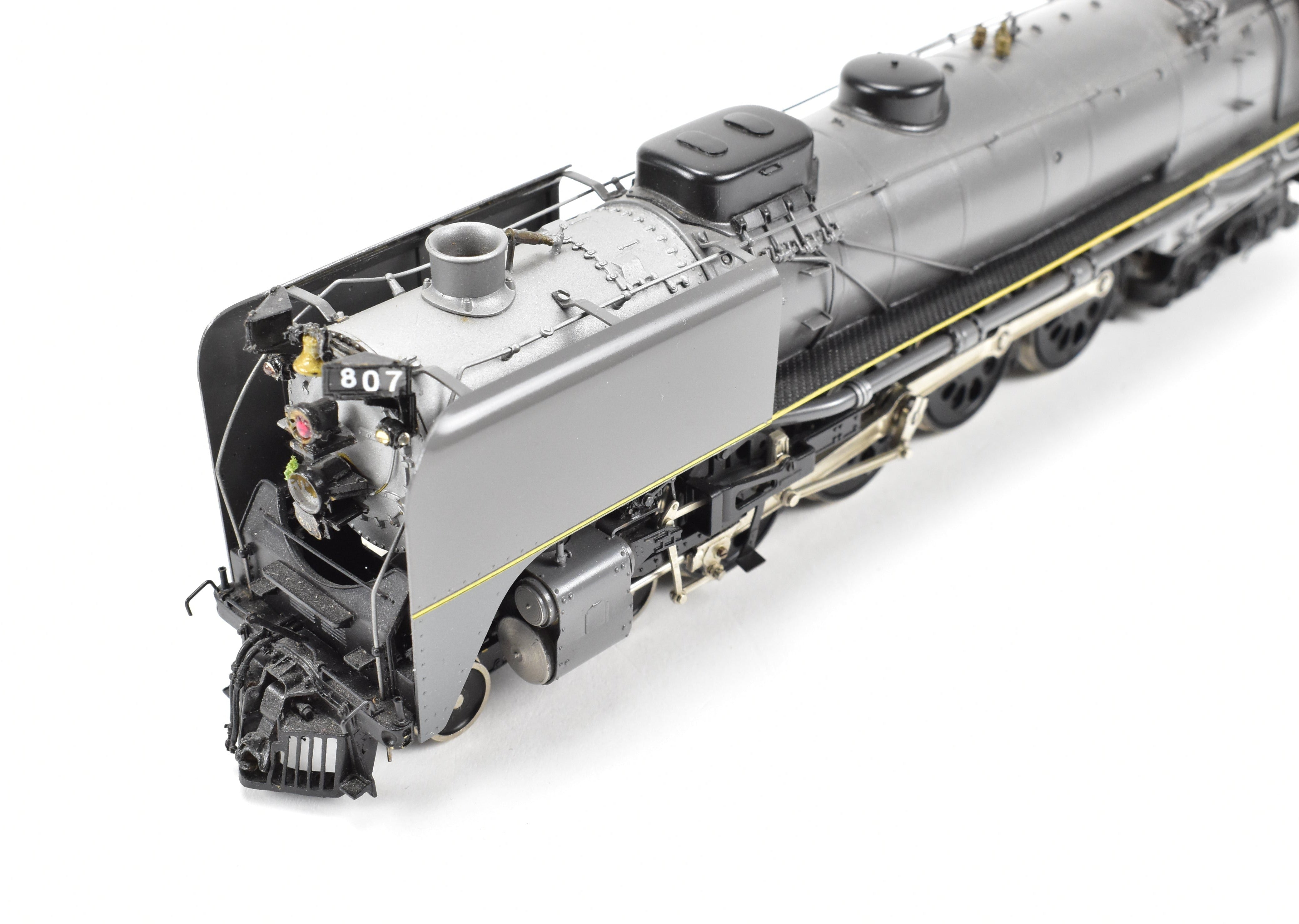 HO Scale Brass PFM - United Model Train - Union Pacific 4-8-4 Modern FEF-1 with Two-Tone Grey and Yellow Custom Paint, Run Number 807 from 1981
