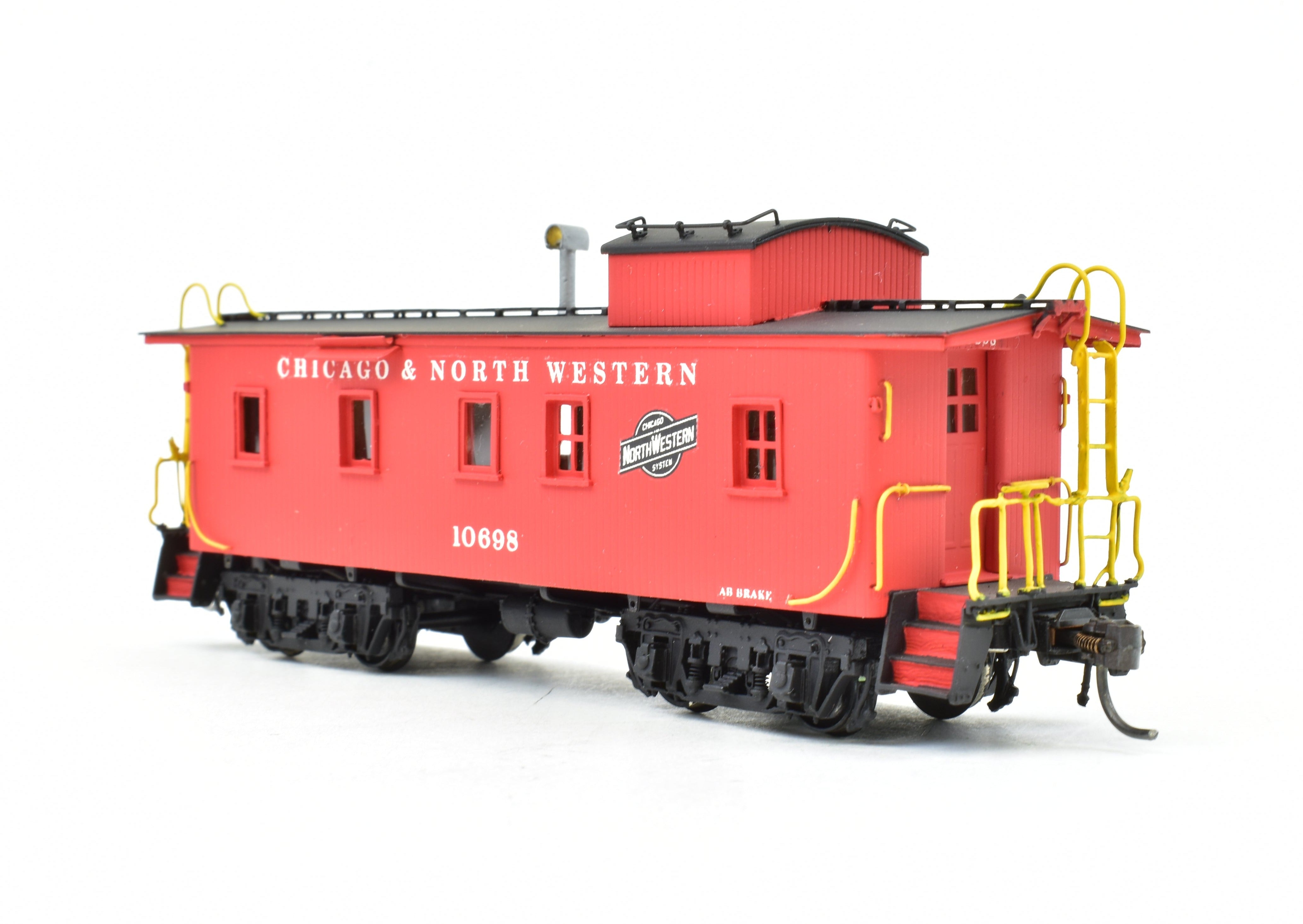 HO Scale Brass OMI - Overland Models, Inc. Chicago & North Western (C&NW) Wood Caboose Professionally Painted Model for Model Train Enthusiasts