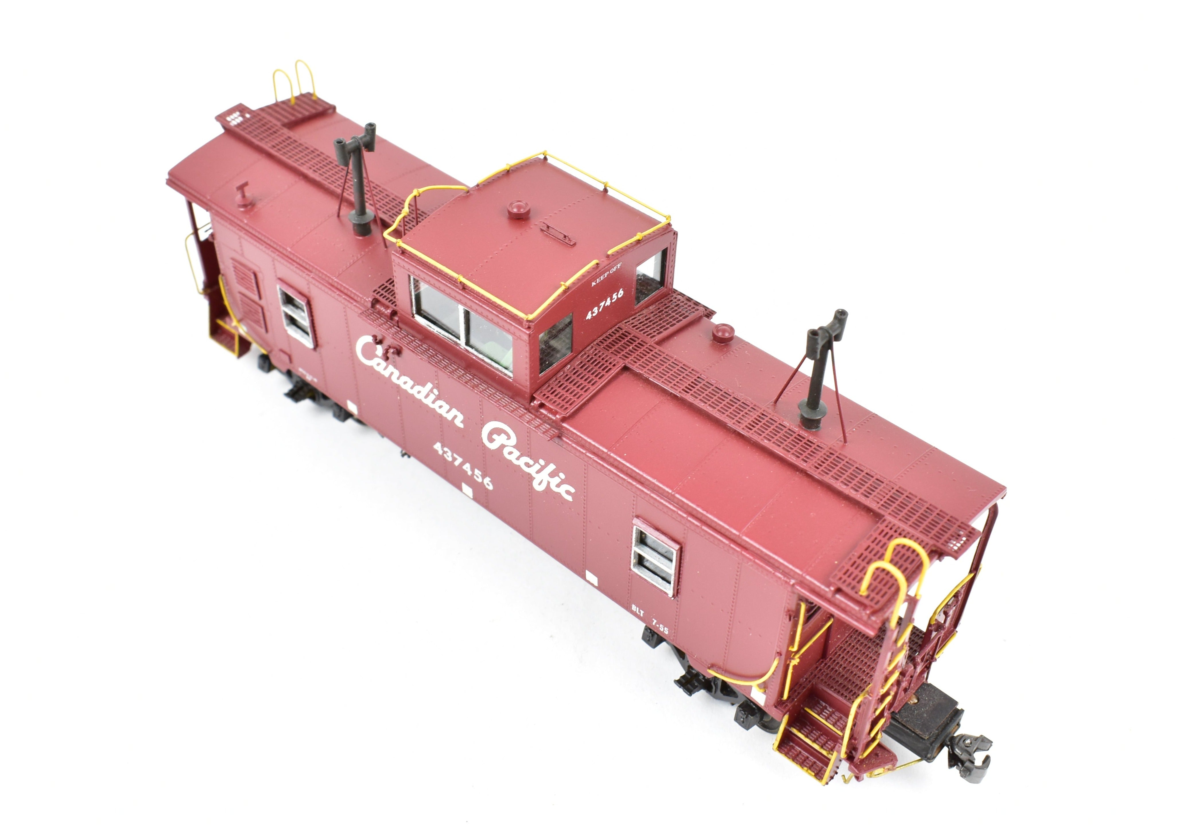 HO Scale Brass OMI - Overland Models, Inc. Canadian Pacific Railway Steel Caboose with Centered Straight Cupola Professionally Painted #437456