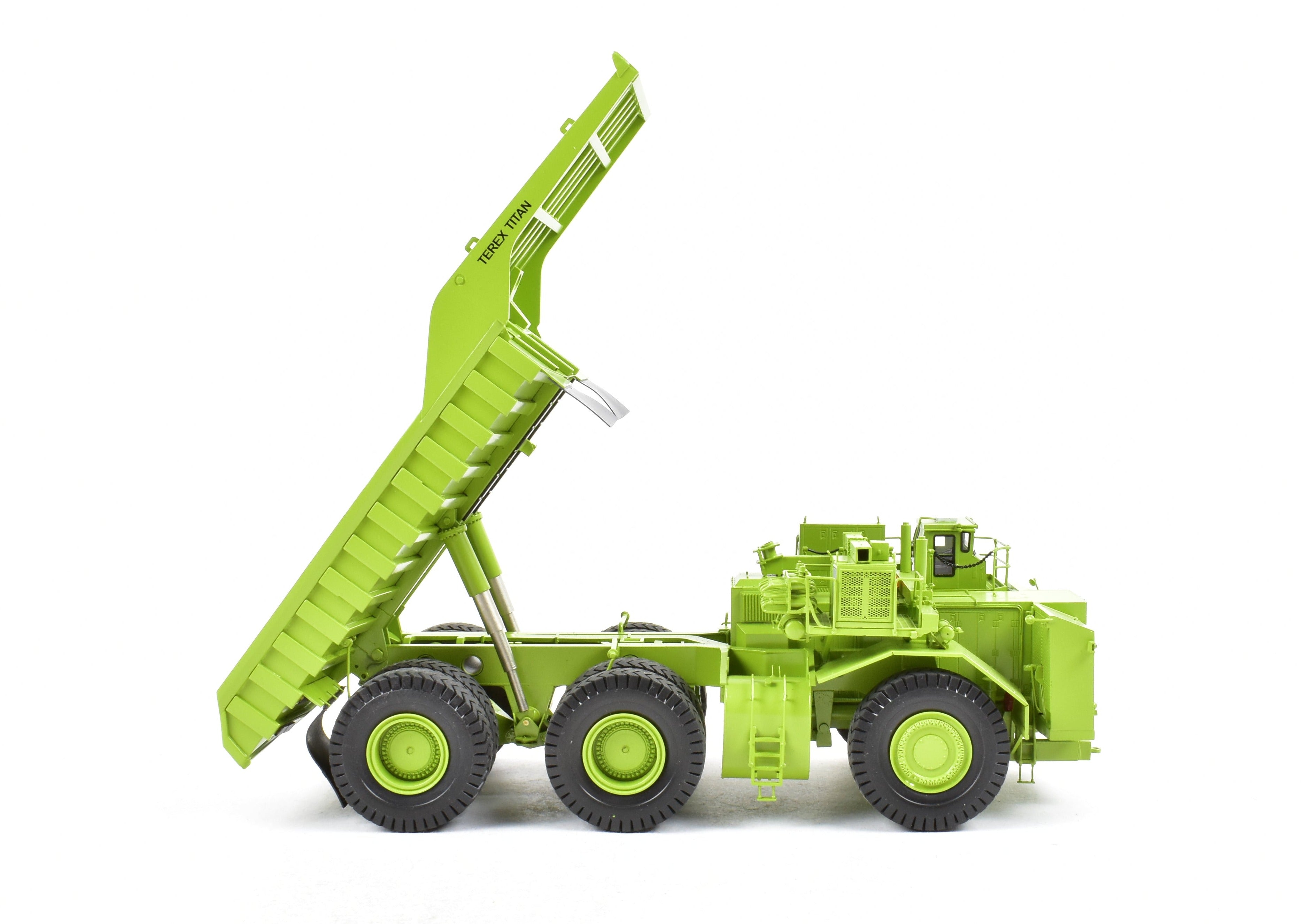 High - Quality HO Scale Brass Construction EMD Models Terex Titan 33 - 19 Hauler in Factory - Painted FP Green, A Rare and Sought - After Collectible Model