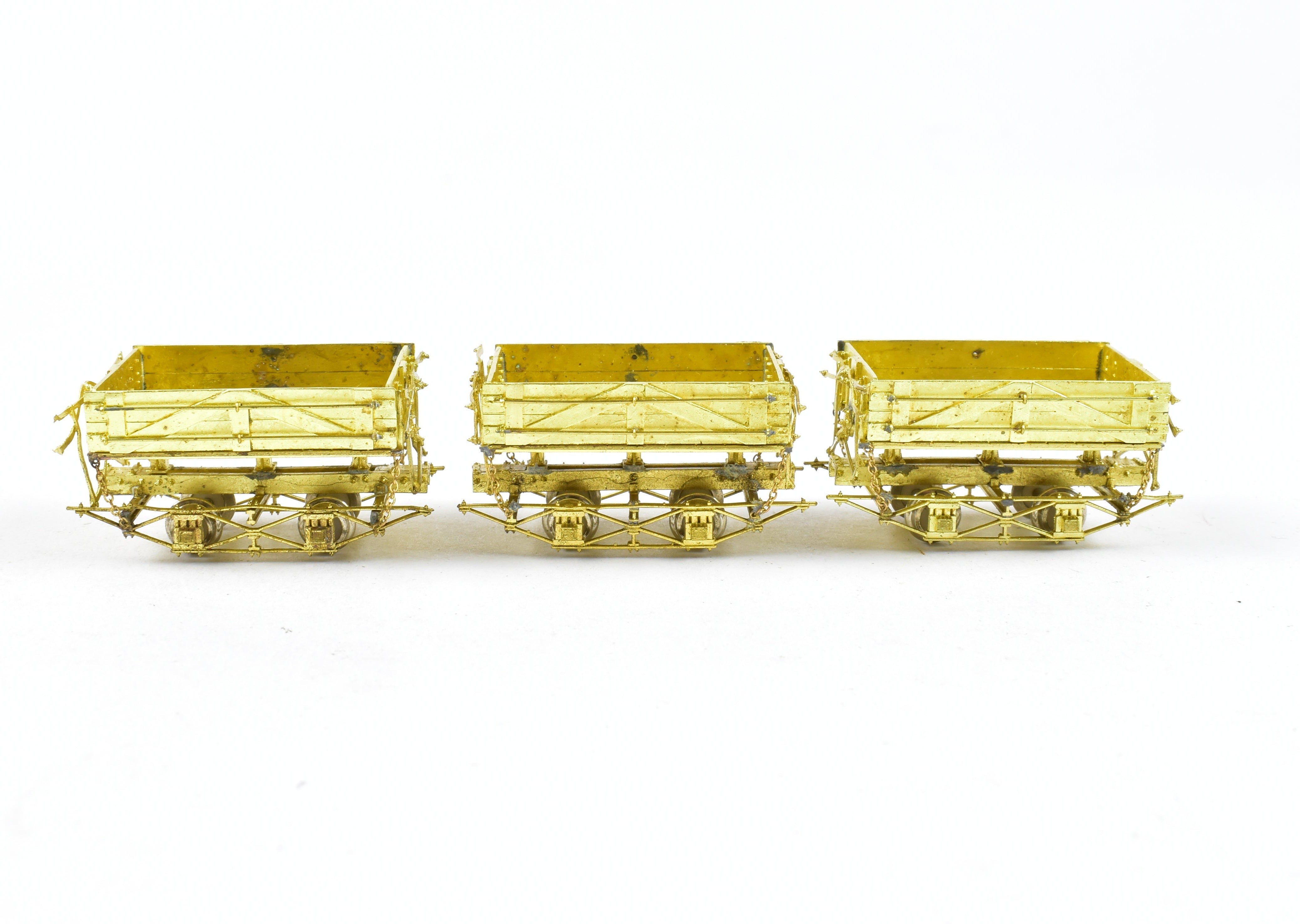 HOn3 Brass Precision Scale Co. 3-Car Set of West Side Lumber Co. Side Dump Ballast Cars