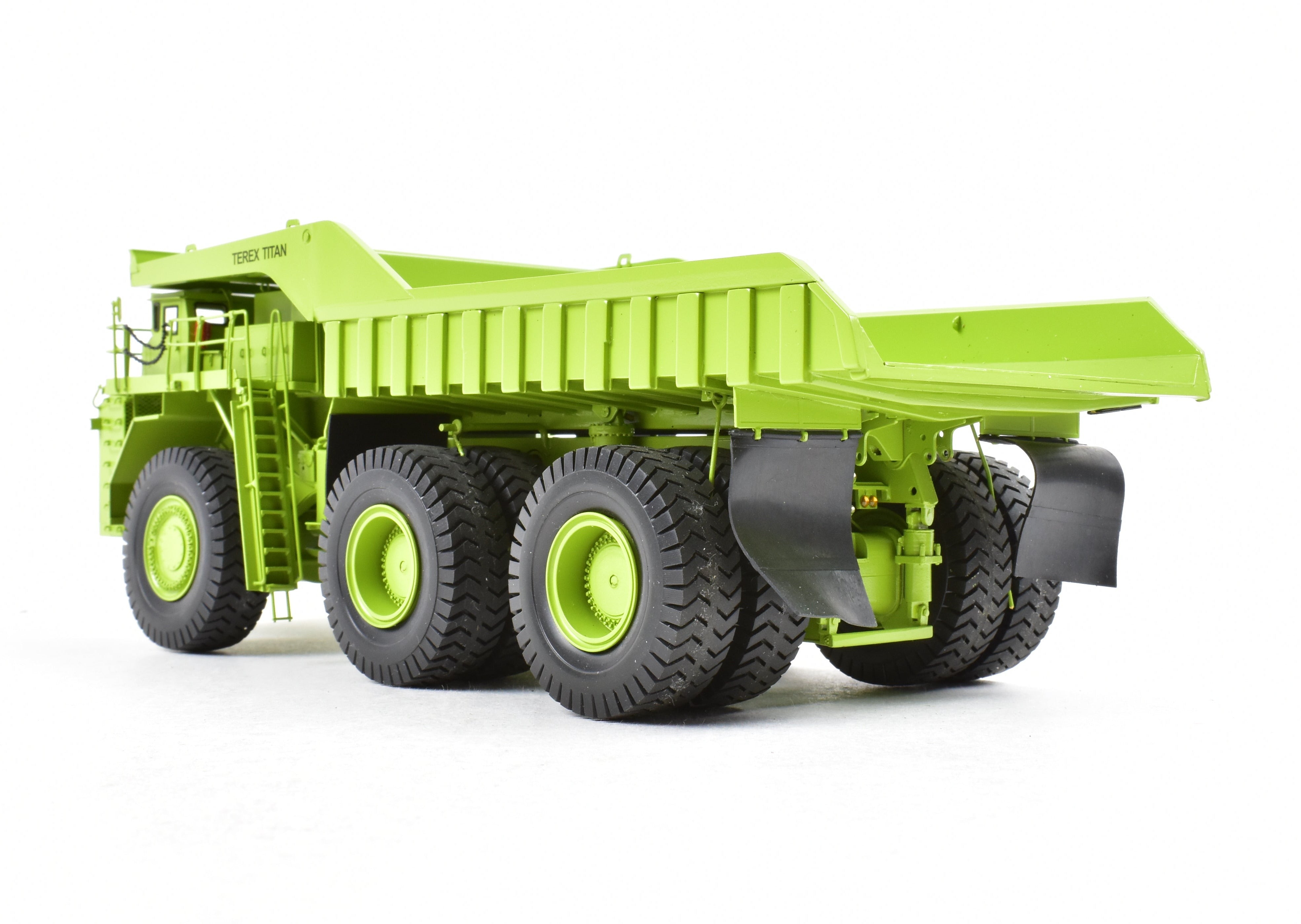 High - Quality HO Scale Brass Construction EMD Models Terex Titan 33 - 19 Hauler in Factory - Painted FP Green, A Rare and Sought - After Collectible Model