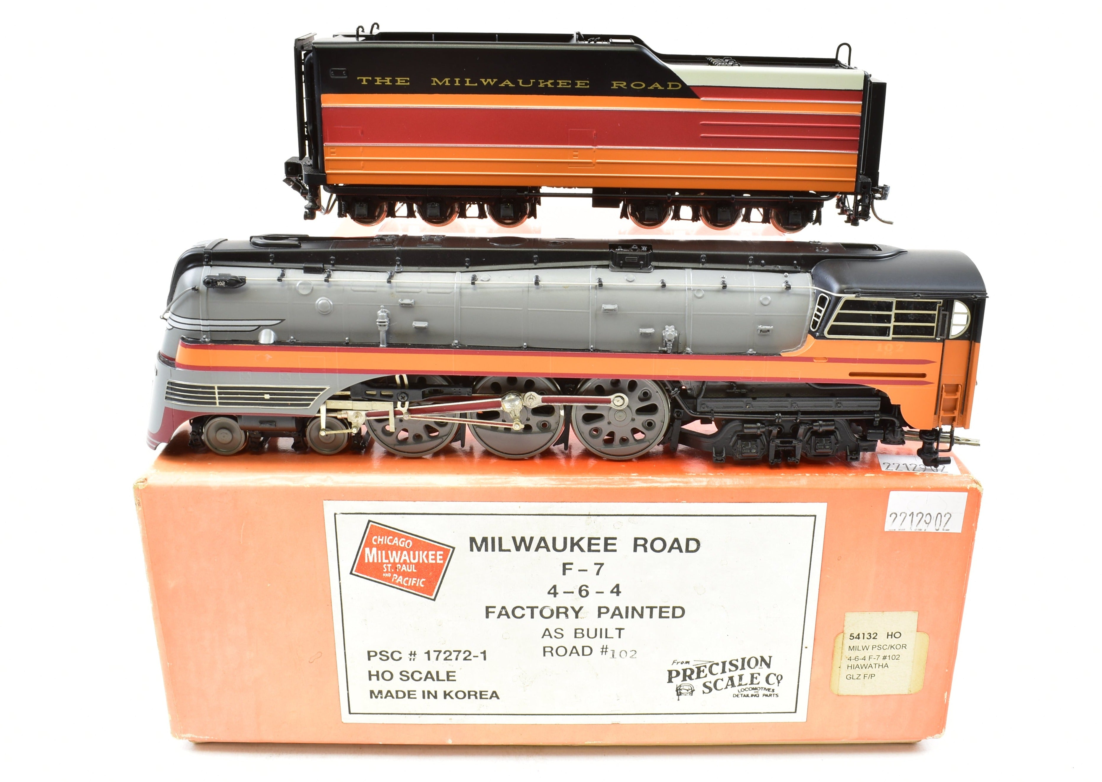 HO Scale Brass Precision Scale Co. Model Train - Milwaukee Road 4-6-4 F-7 Hudson Steam Locomotive As Built #102
