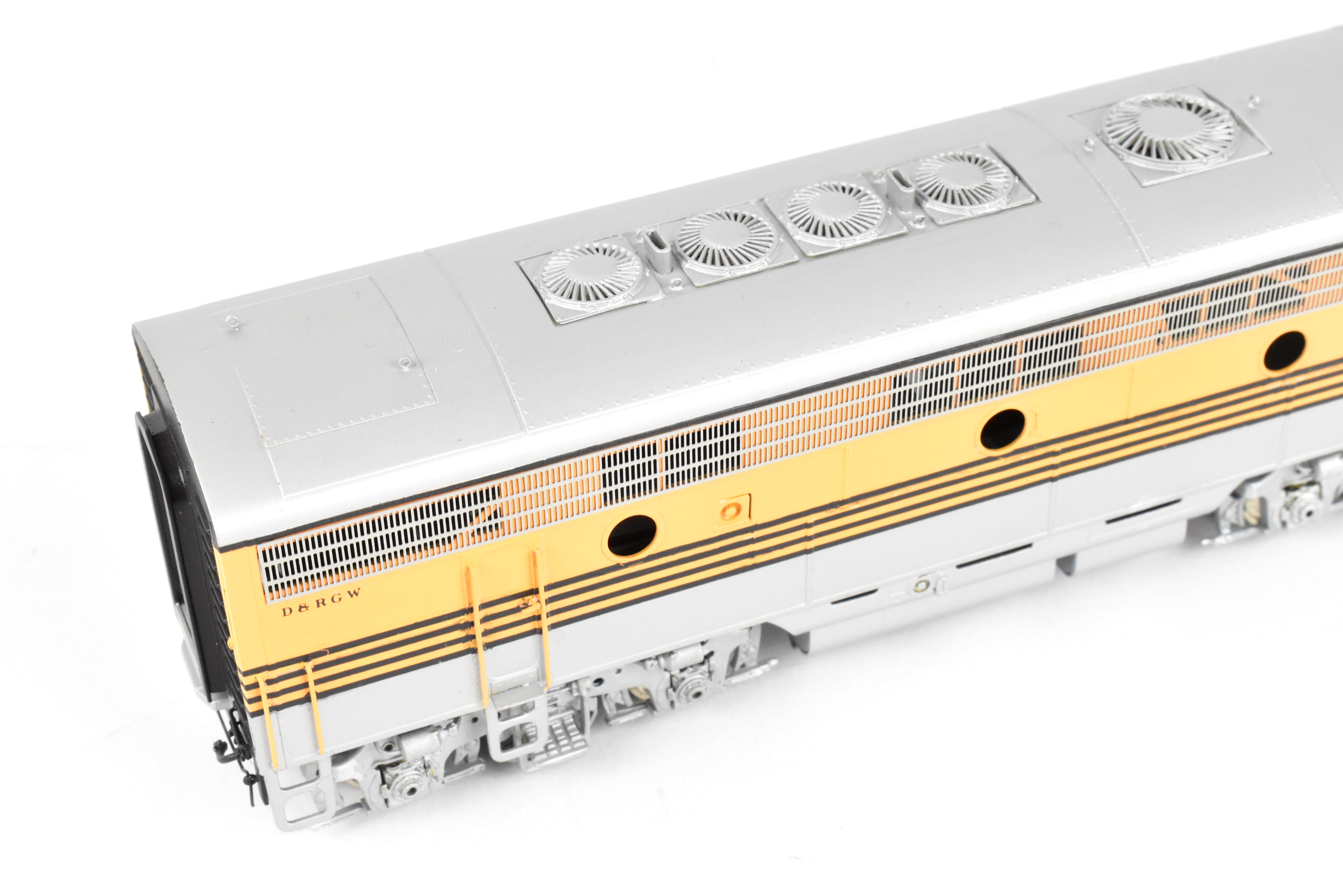 HO Brass Oriental Limited D&RGW EMD F7 A/B/B/A Set, 1500 HP, 5-Stripe Paint