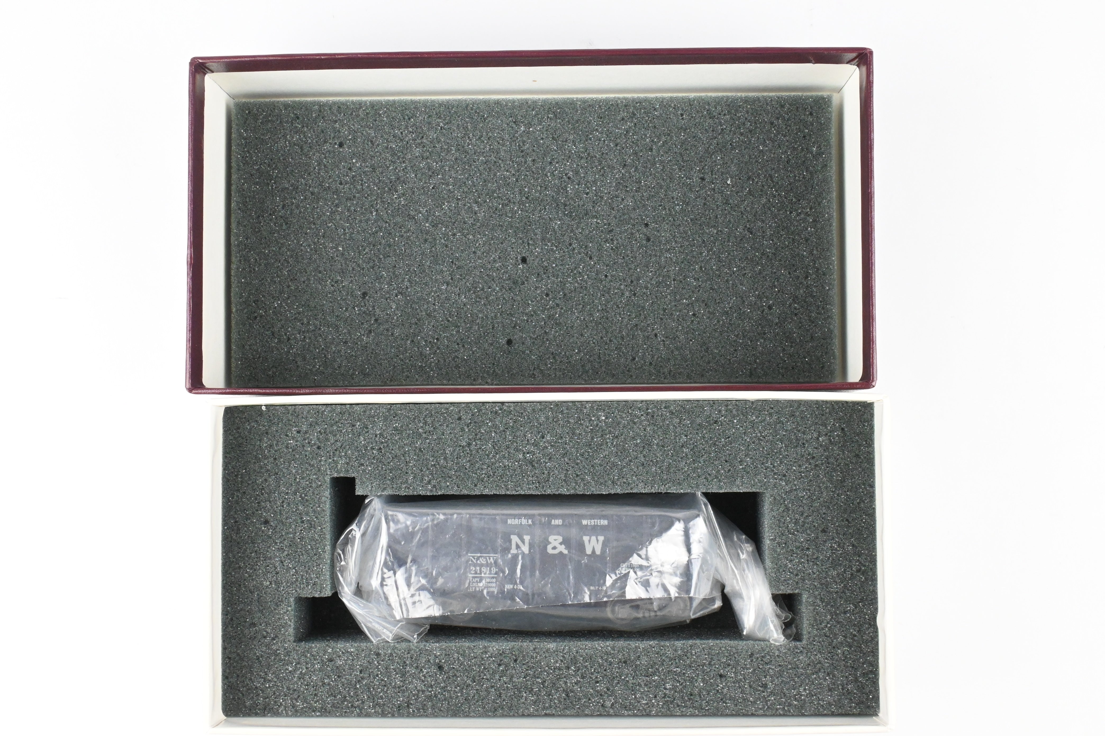 HO Scale Brass Custom Painted N&W (Norfolk & Western) 55-Ton 2-Bay Hopper Model for N&W Coal Trains - REBOXX Packaging