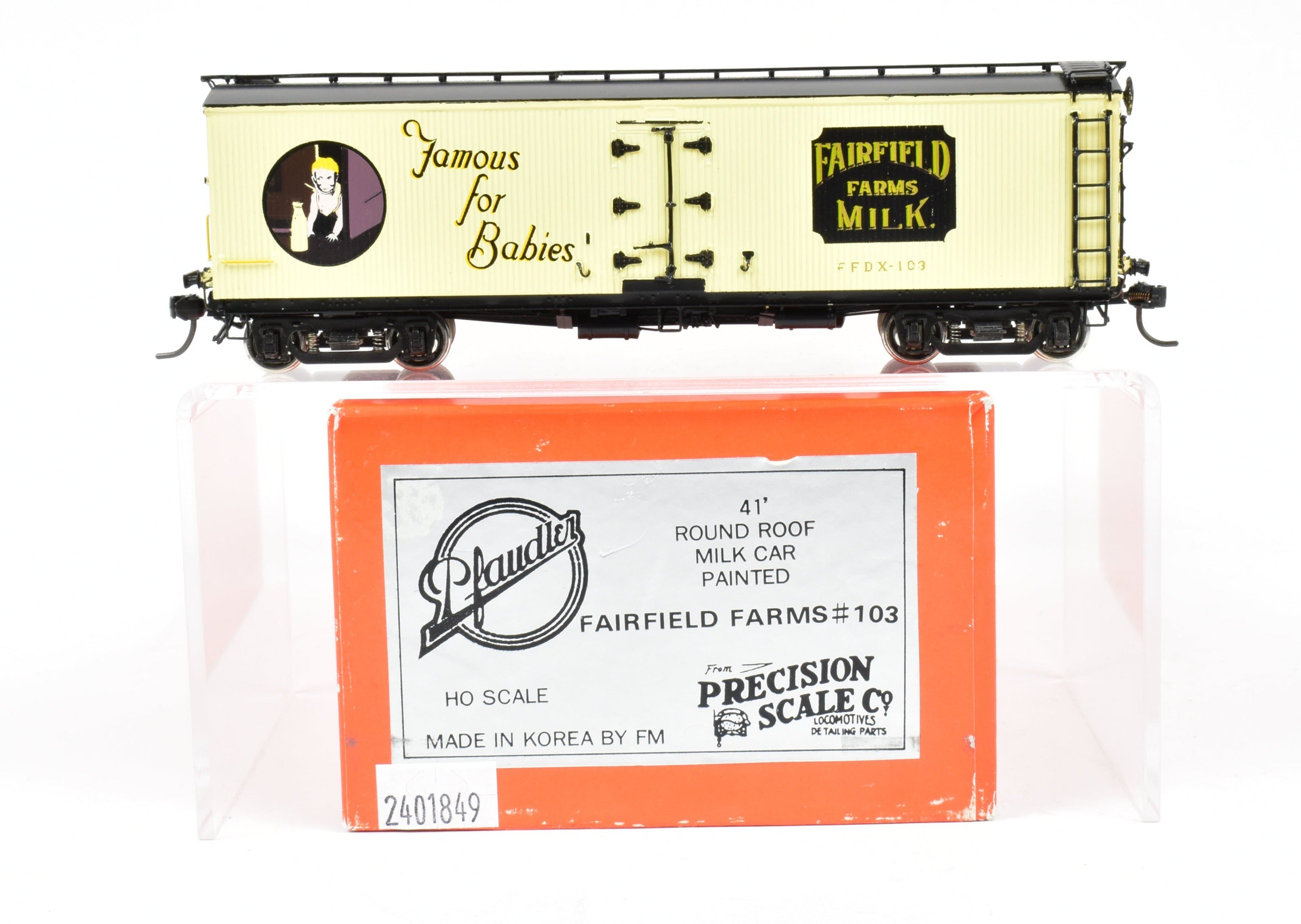 HO Scale Brass PSC Precision 41' Round Roof Milk Tank Car by Fairfield Farms
