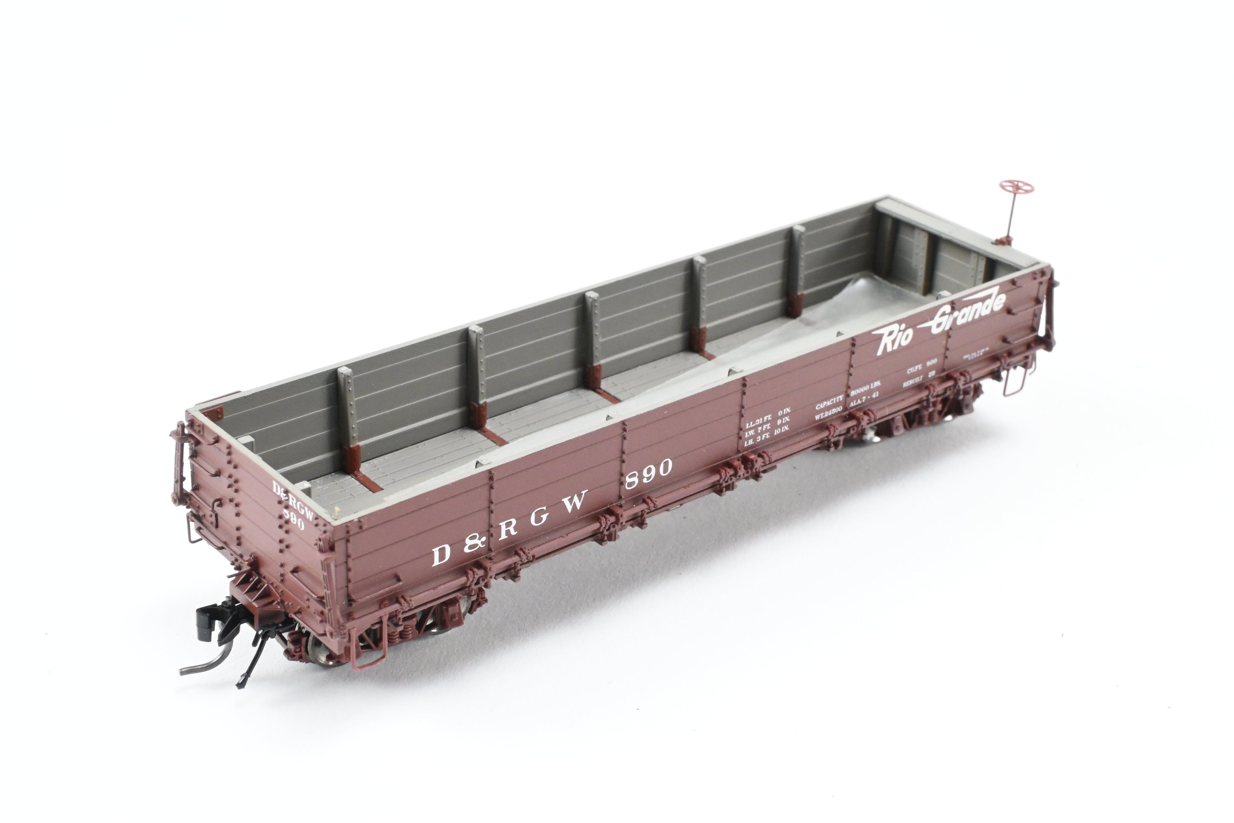 HOn3 Scale Blackstone Models D&RGW - Denver & Rio Grande Western Flying Grande No. 890 Drop Bottom Gondola Model Train