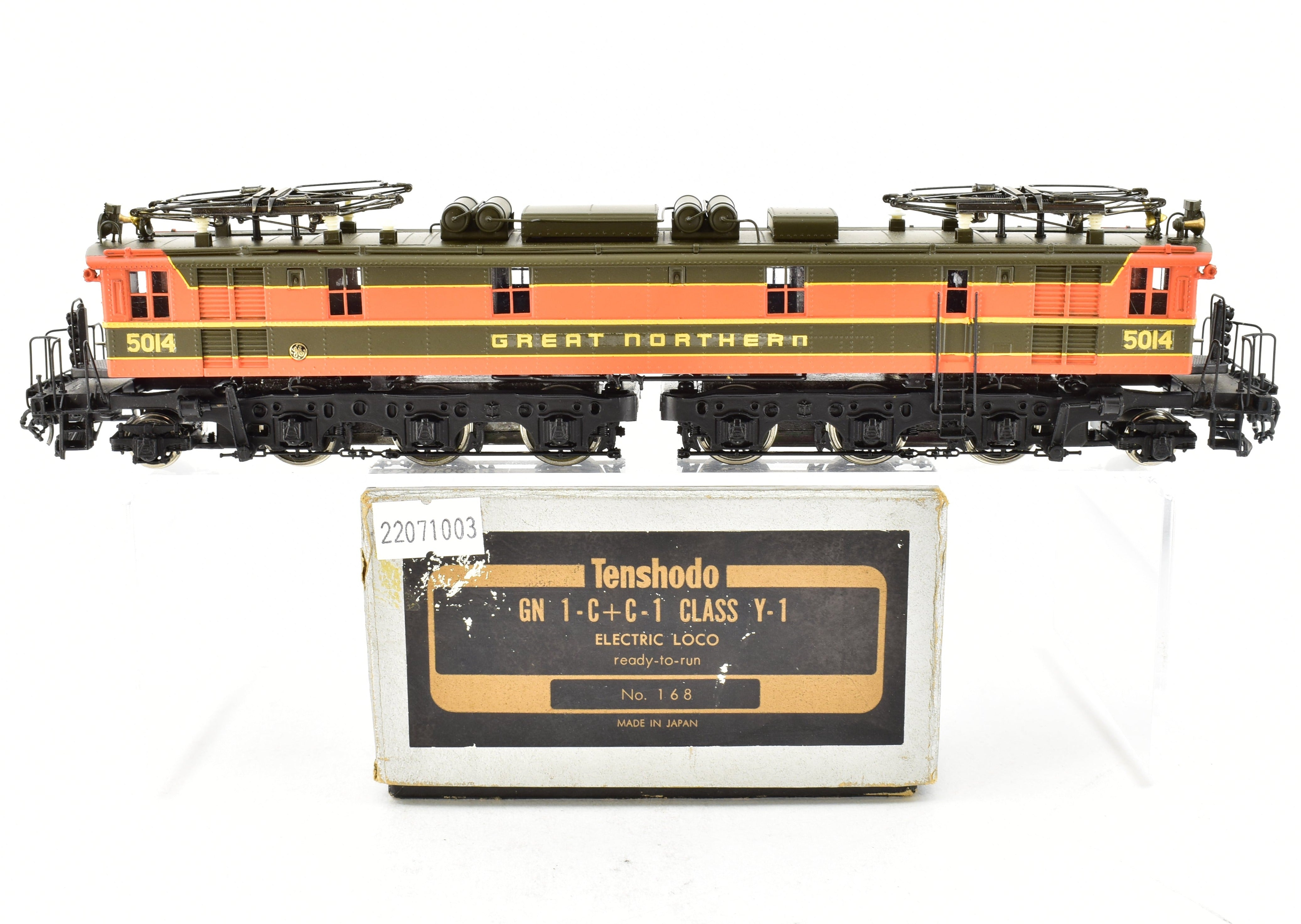HO Scale Brass Tenshodo GN - Great Northern Y - 1 Electric Locomotive Model from 1978 - 1980 Run in FP Empire Builder Scheme No. 5014