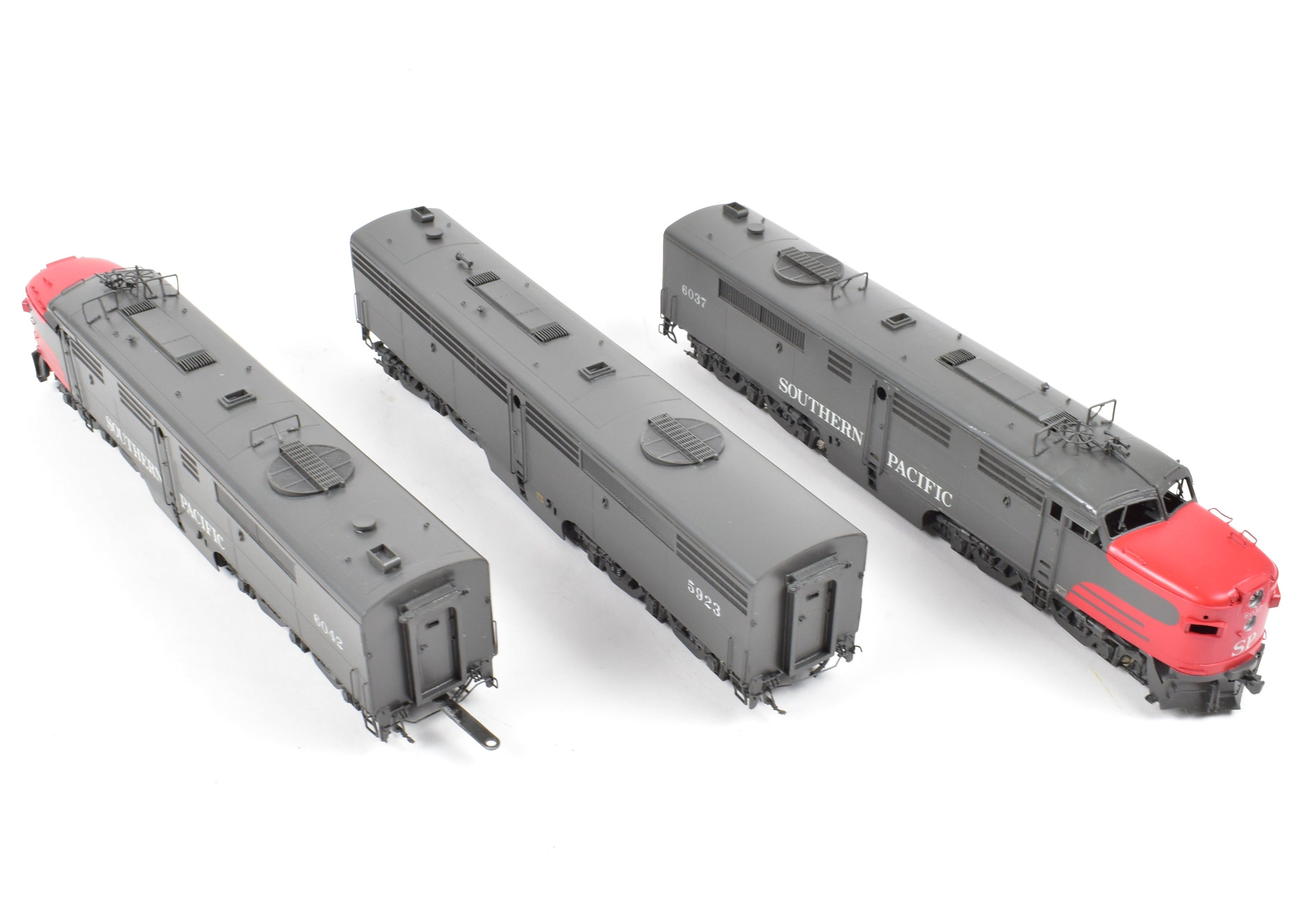 HO Scale Brass Model Train Key Imports Southern Pacific ALCO PA3/PB3/PA3 Set Custom Series #55 with 'Bloody Nose Scheme' and Factory Paint Finish