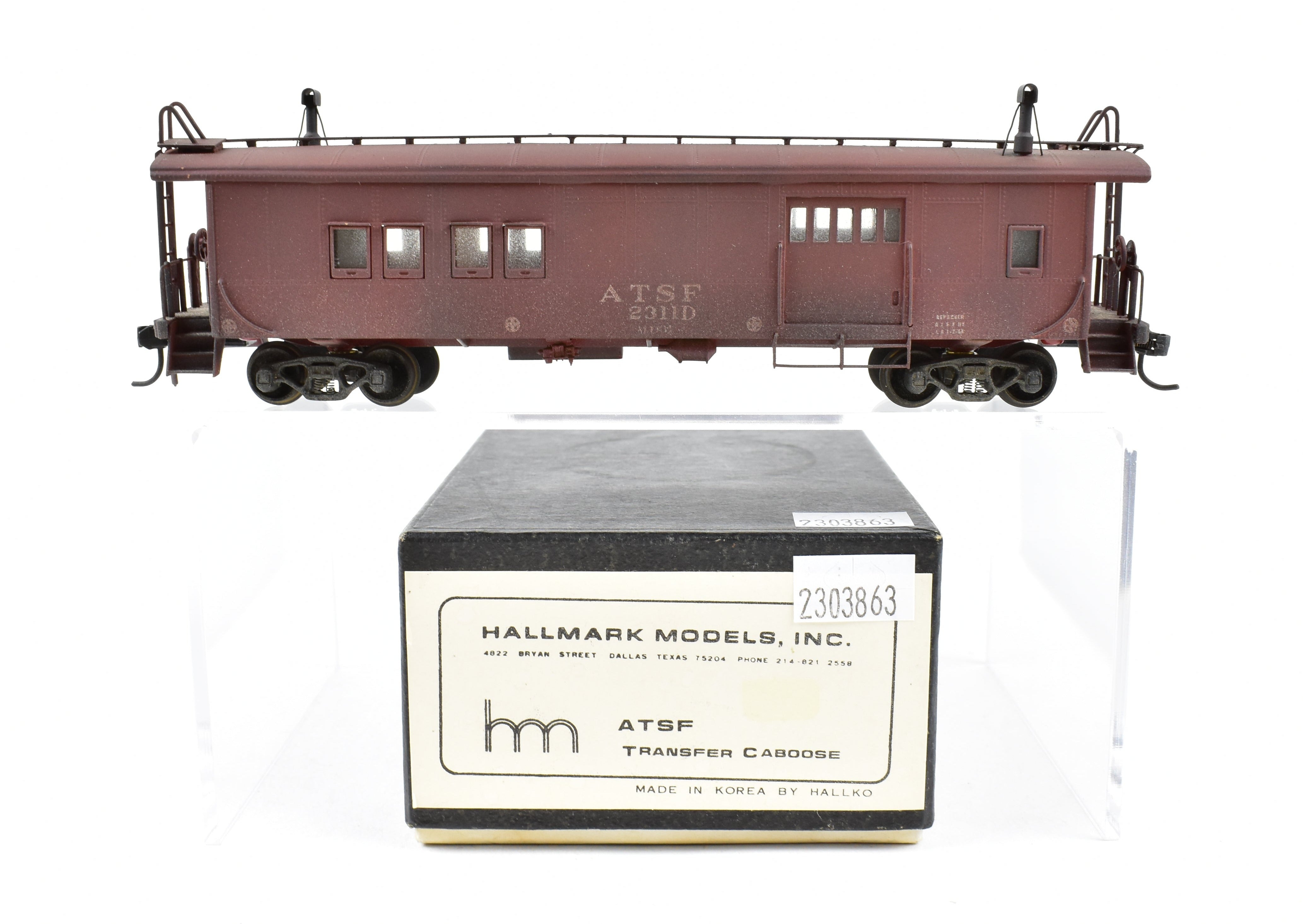 Custom Painted and Weathered HO Brass ATSF - Santa Fe Transfer Caboose by Hallmark Models