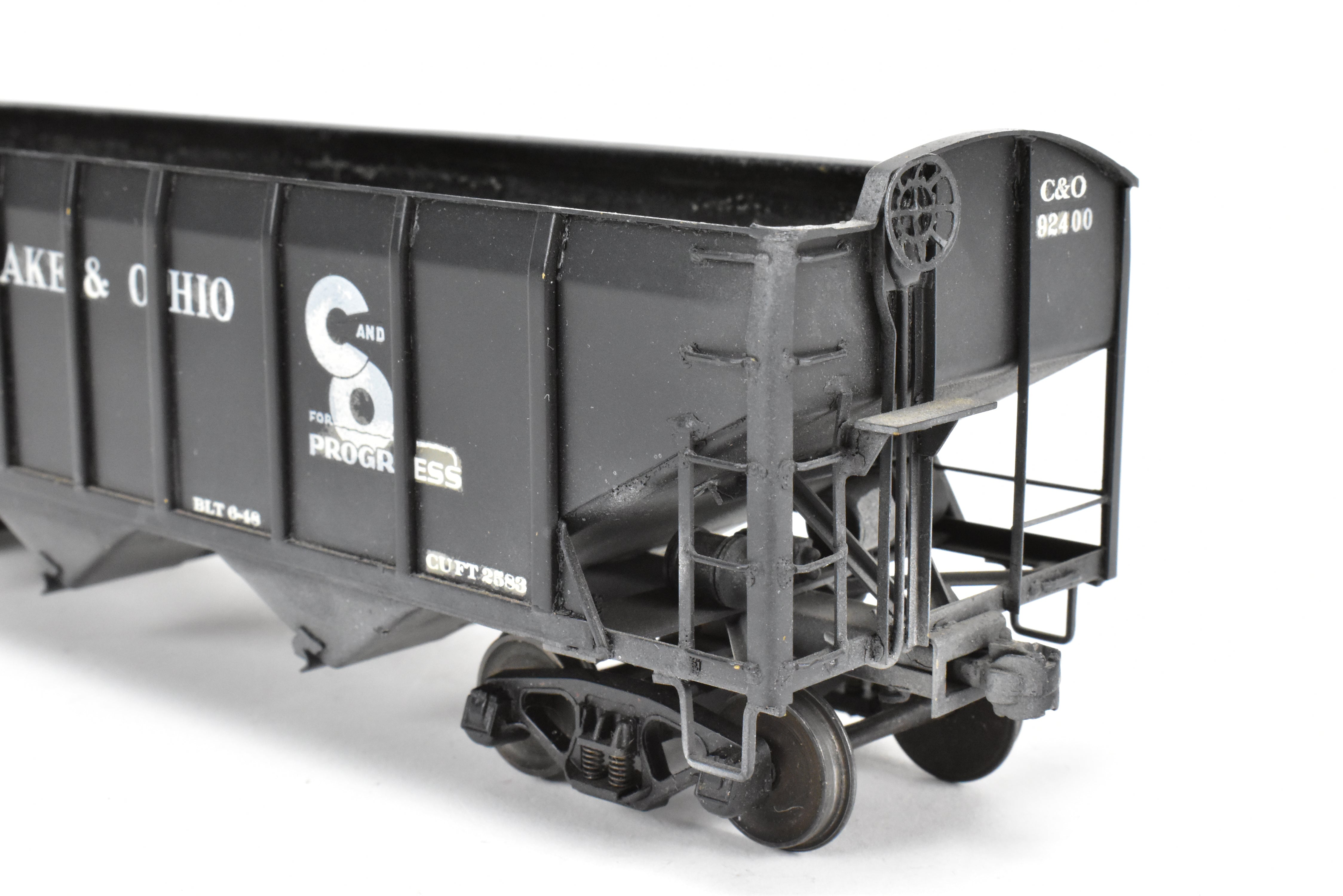 O Scale Model Train - Brass U.S. Hobbies Chesapeake & Ohio (C&O) ACF Welded Triple Hopper, Custom Painted with No. 92400, Without Original Box