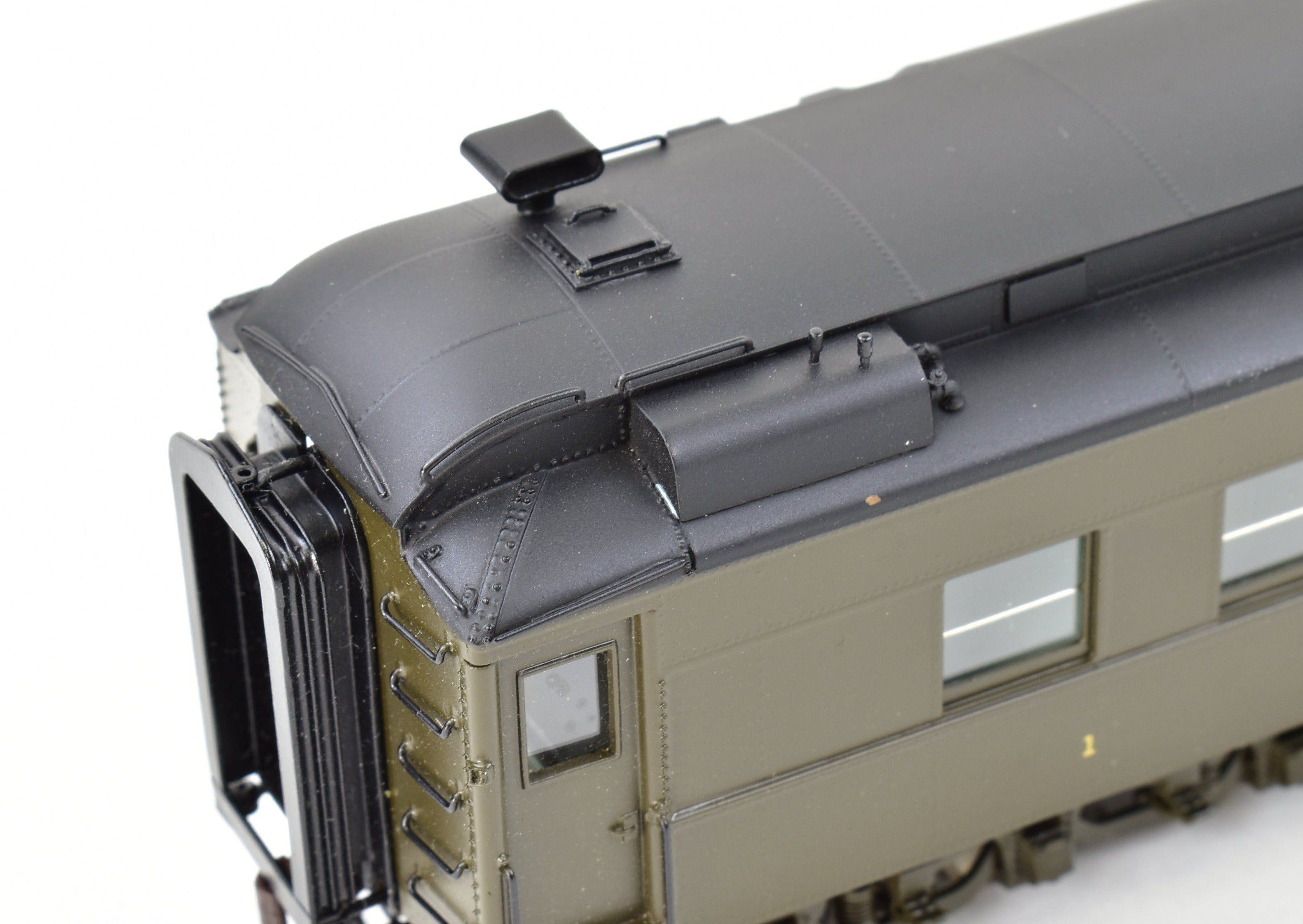 HO Scale Brass Model Northern Pacific Business Car #1 Version 1, Factory-Painted in Pullman Green by W&R Enterprises