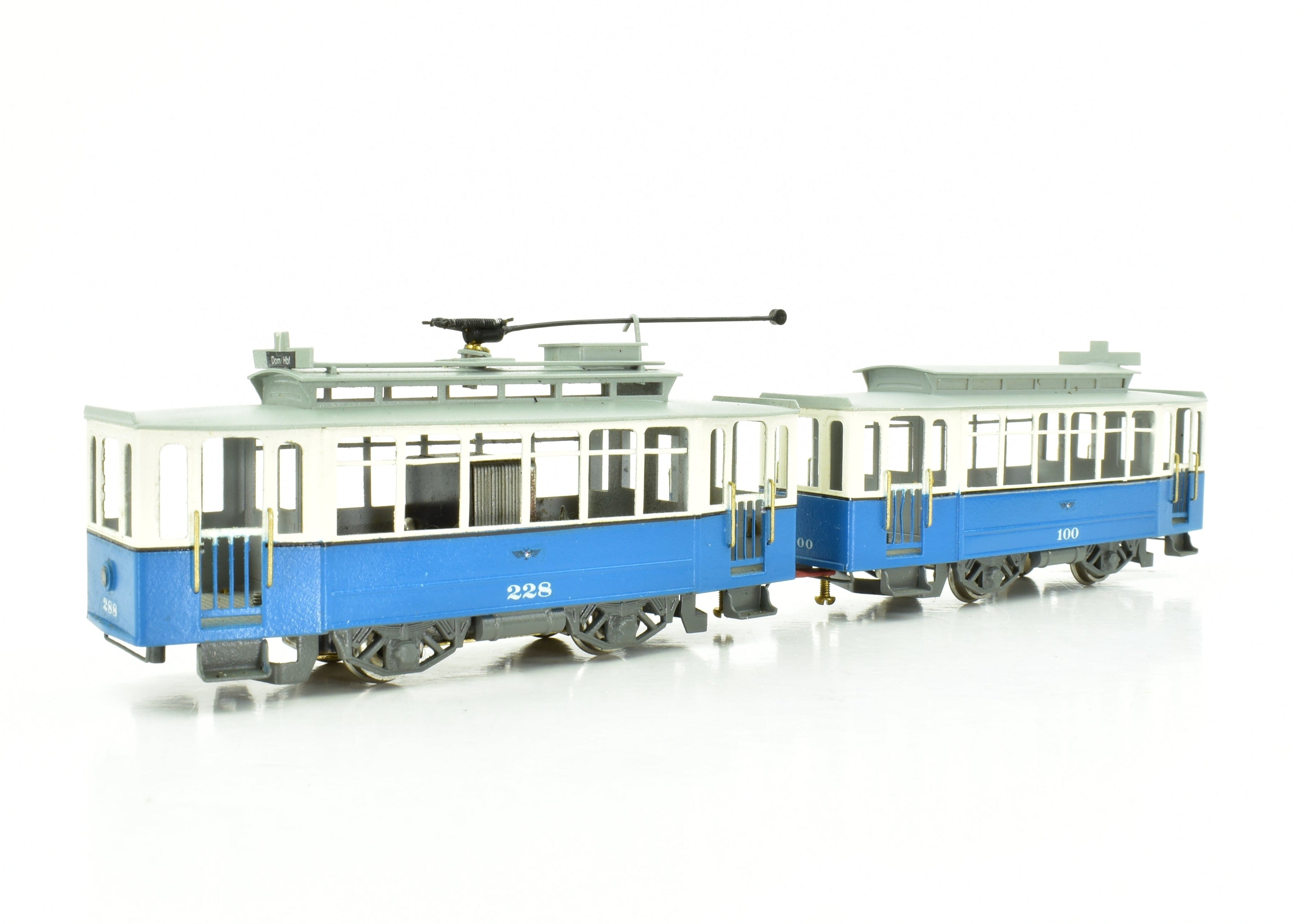 Collectible HO Scale Brass Philotrain Apeldoor - Nederland Type HTM 51 - 80 Painted Tram Set Model