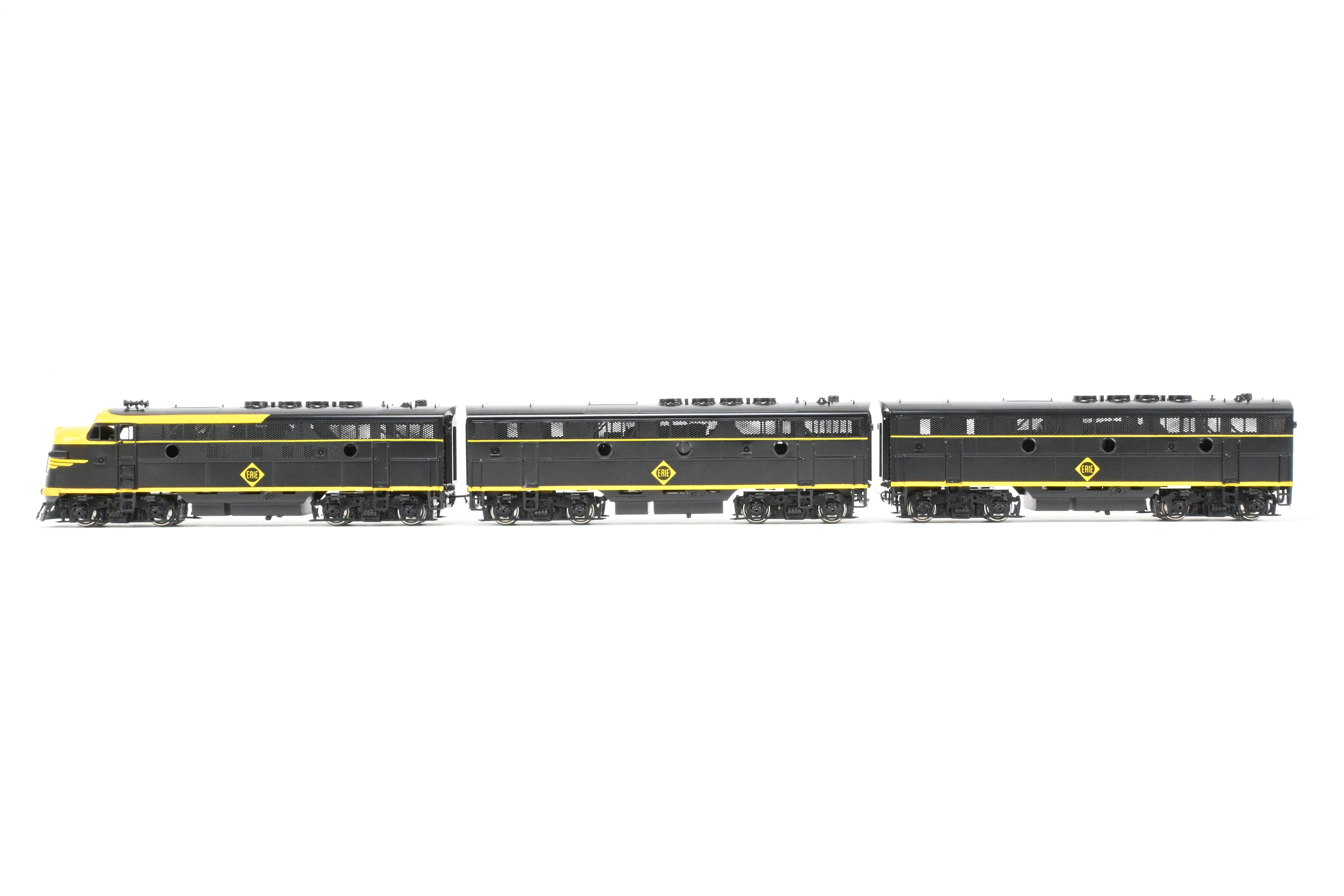 HO Scale Brass Erie Railroad EMD F3A/F3B/F3A 1500 HP Phase II/III FP Set by Oriental Limited