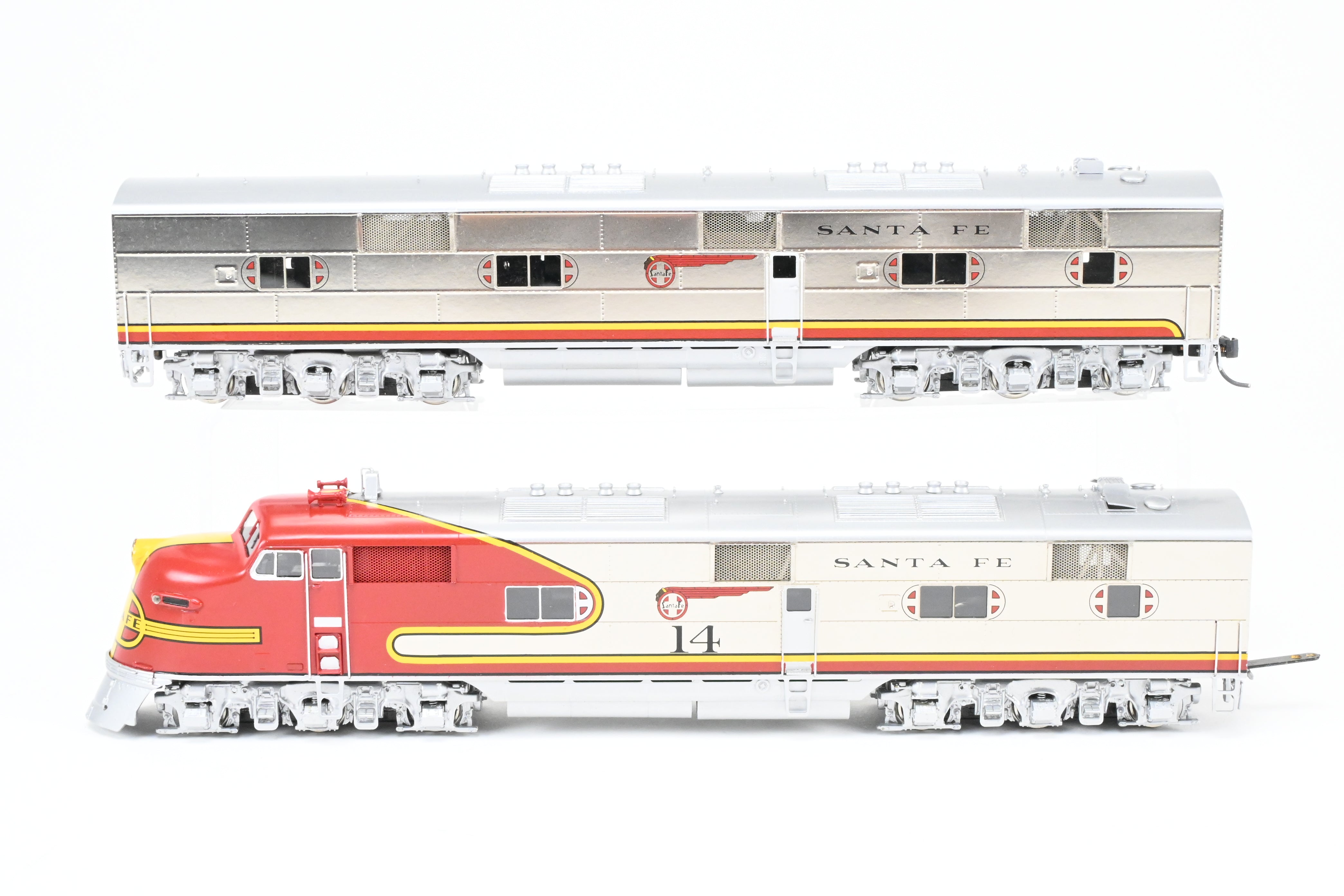 HO Scale Brass Conventional Cylinder - Challenger Imports ATSF - Santa Fe EMD E6 A/B Set with Plating and Painting, No. 14