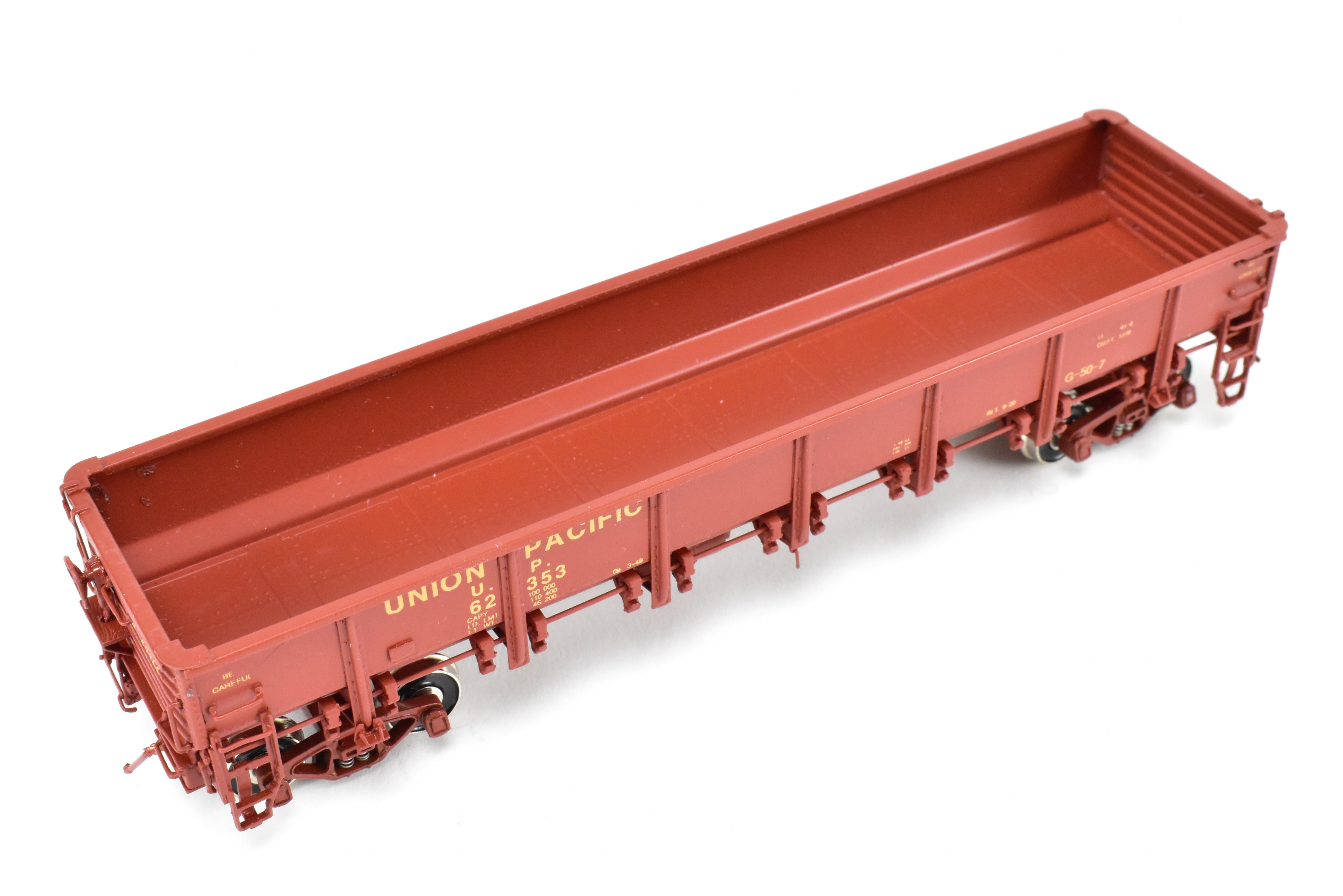 HO Scale Brass CIL - Challenger Imports Union Pacific Class G50 - 7 Drop Bottom Gondola Model, Version 2 with Riveted Side Sheets, Factory - Painted and Numbered FP #62353