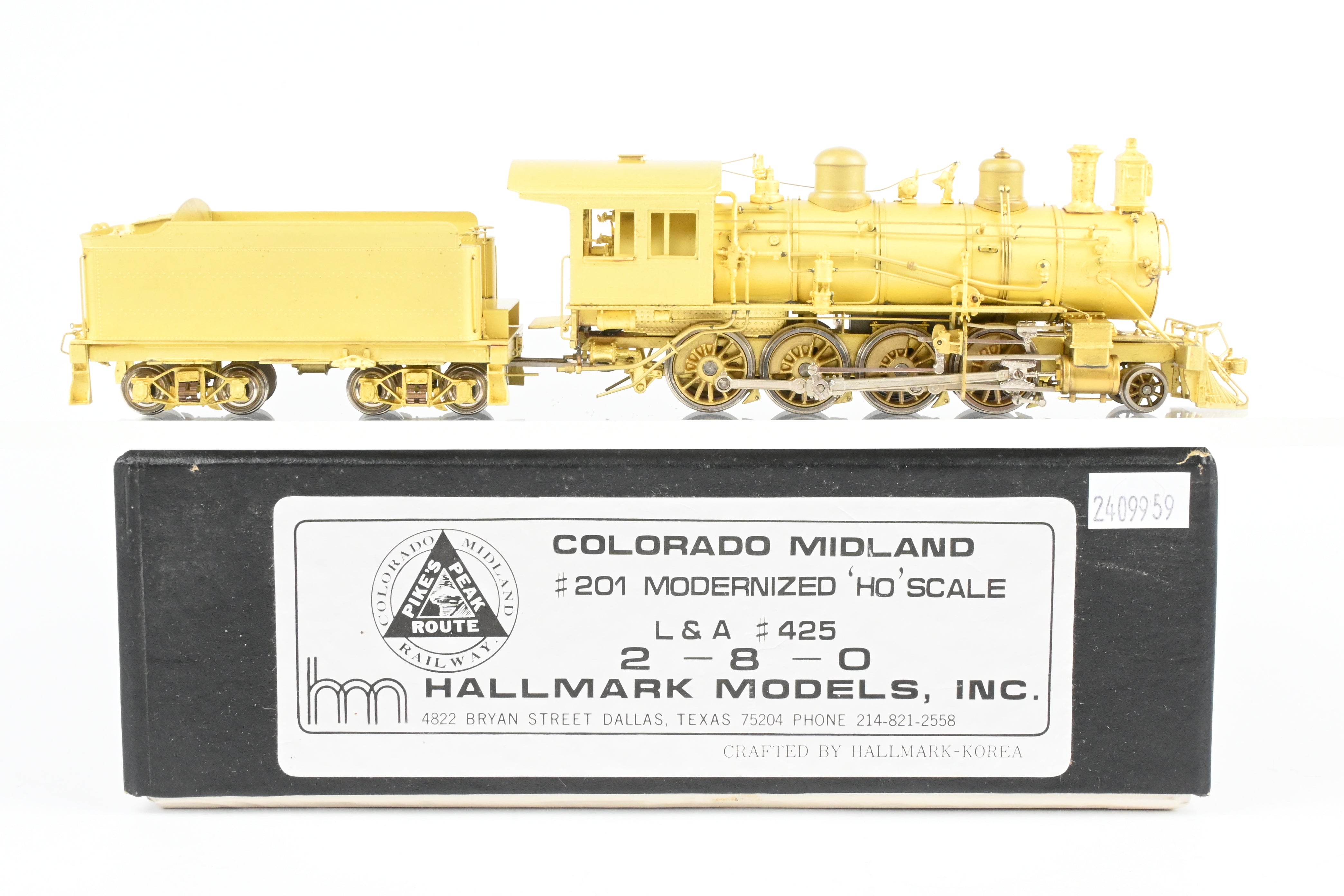 HO Scale Brass Hallmark Models CM - Colorado Midland 2-8-0 #201 Modernized and L&A - Louisiana & Arkansas No. 425 Model Train