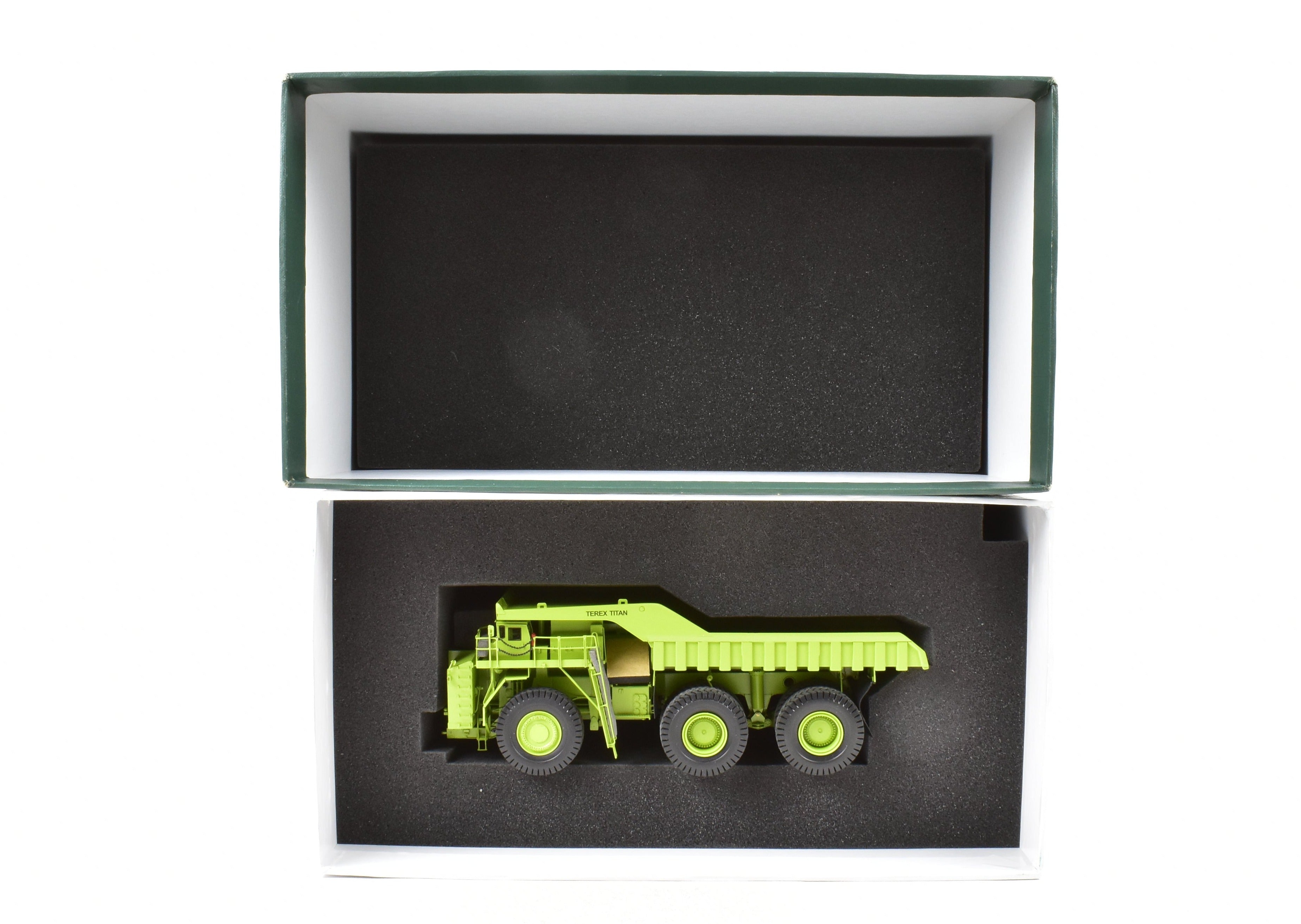 High - Quality HO Scale Brass Construction EMD Models Terex Titan 33 - 19 Hauler in Factory - Painted FP Green, A Rare and Sought - After Collectible Model