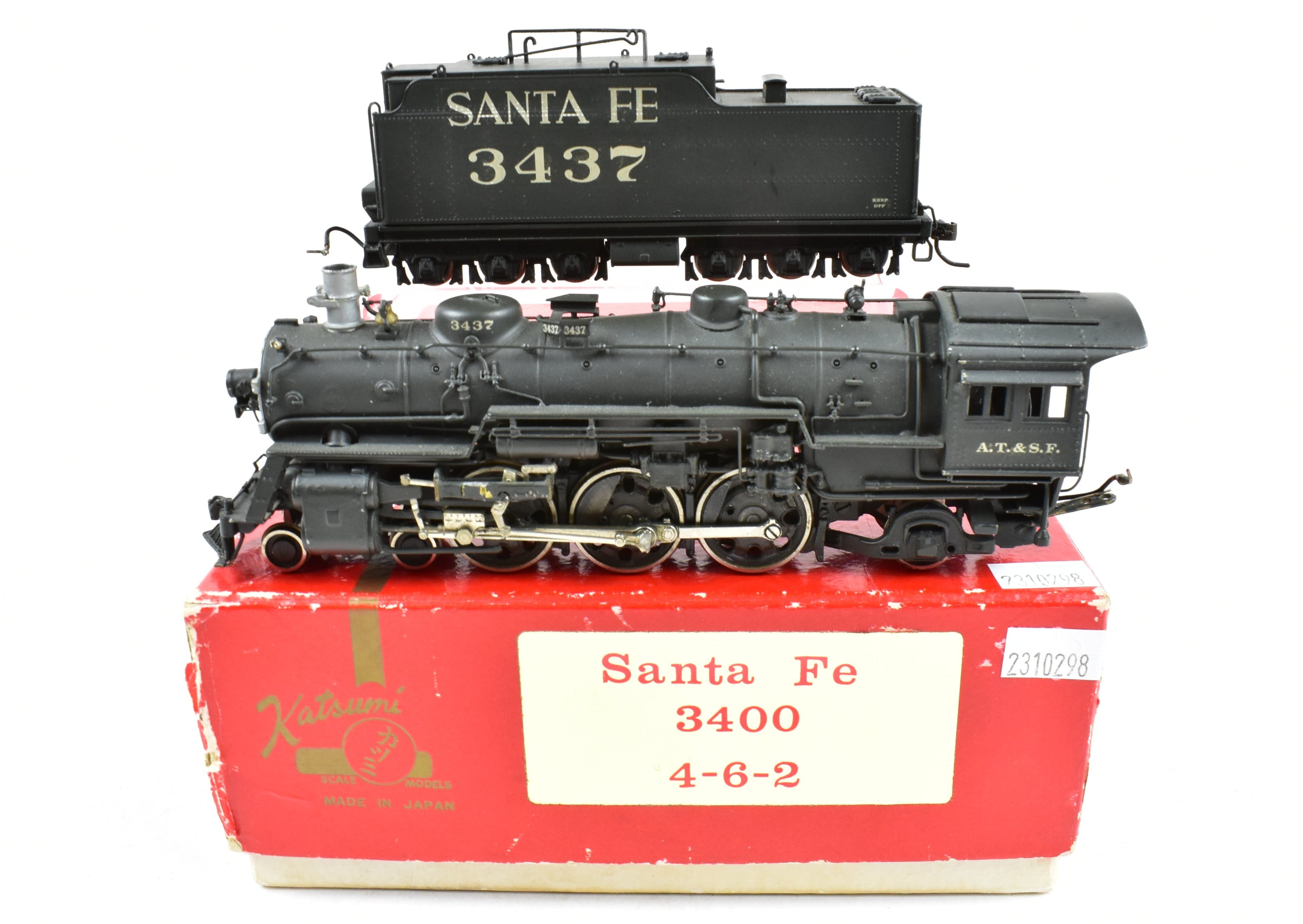 HO Scale Brass Balboa ATSF Santa Fe 3400 Class 4-6-2 Pacific Locomotive CP #3437
