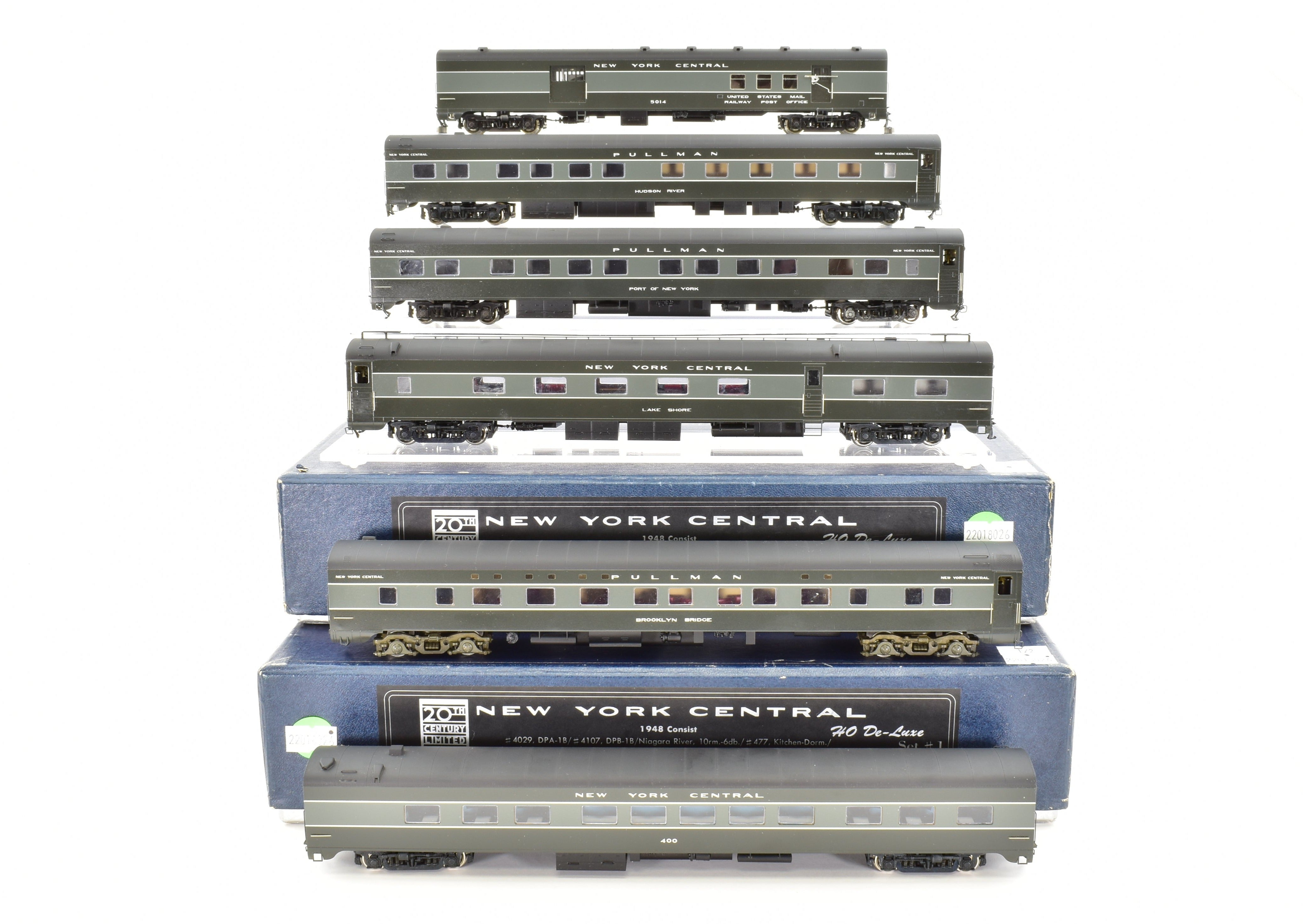 HO Scale Brass Model Train Set - Erie Limited NYC - New York Central 1948 20th Century Limited with 2 E7 A/B Locomotives and 9-Car Set