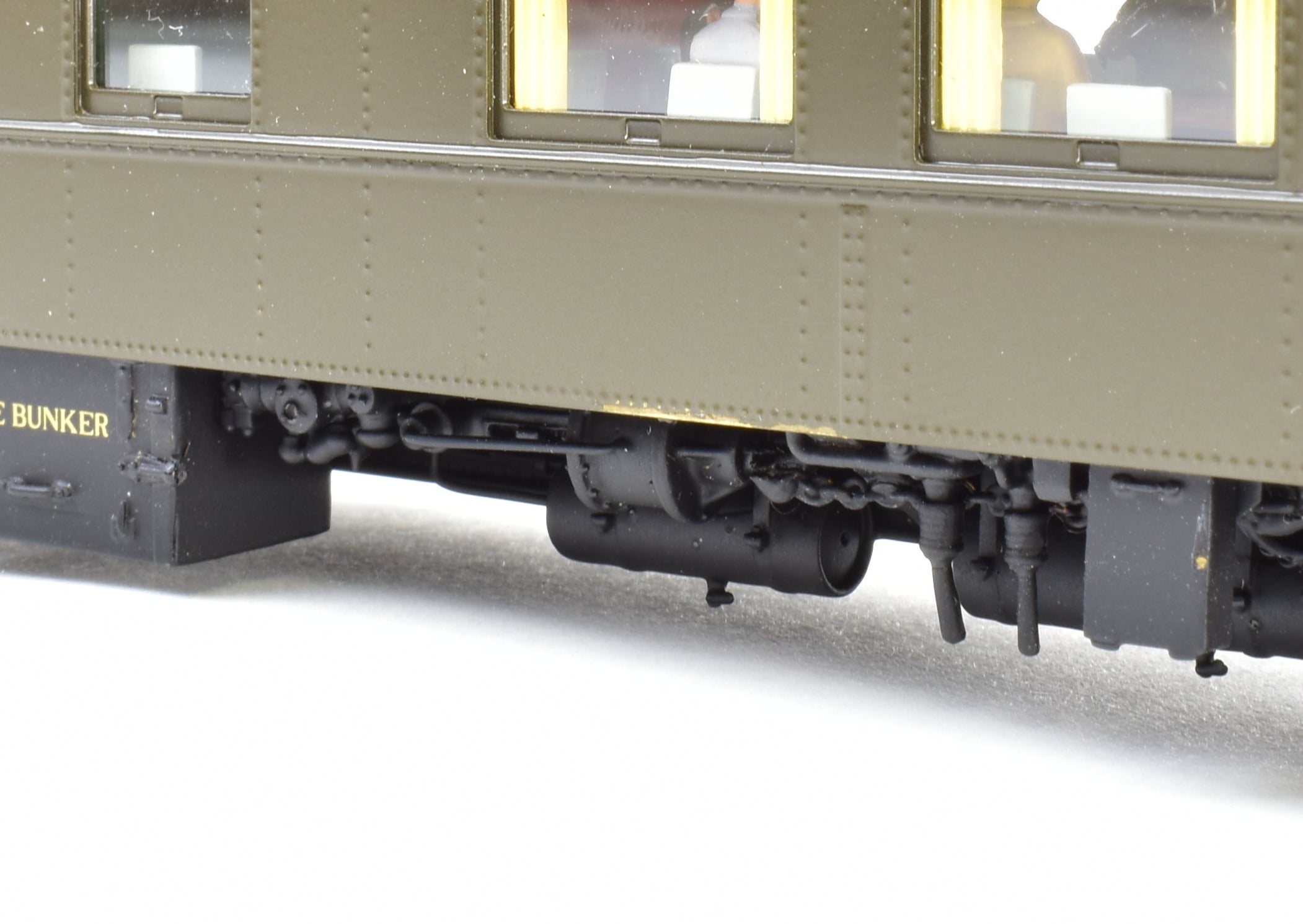 HO Scale Brass Model Northern Pacific Business Car #1 Version 1, Factory-Painted in Pullman Green by W&R Enterprises