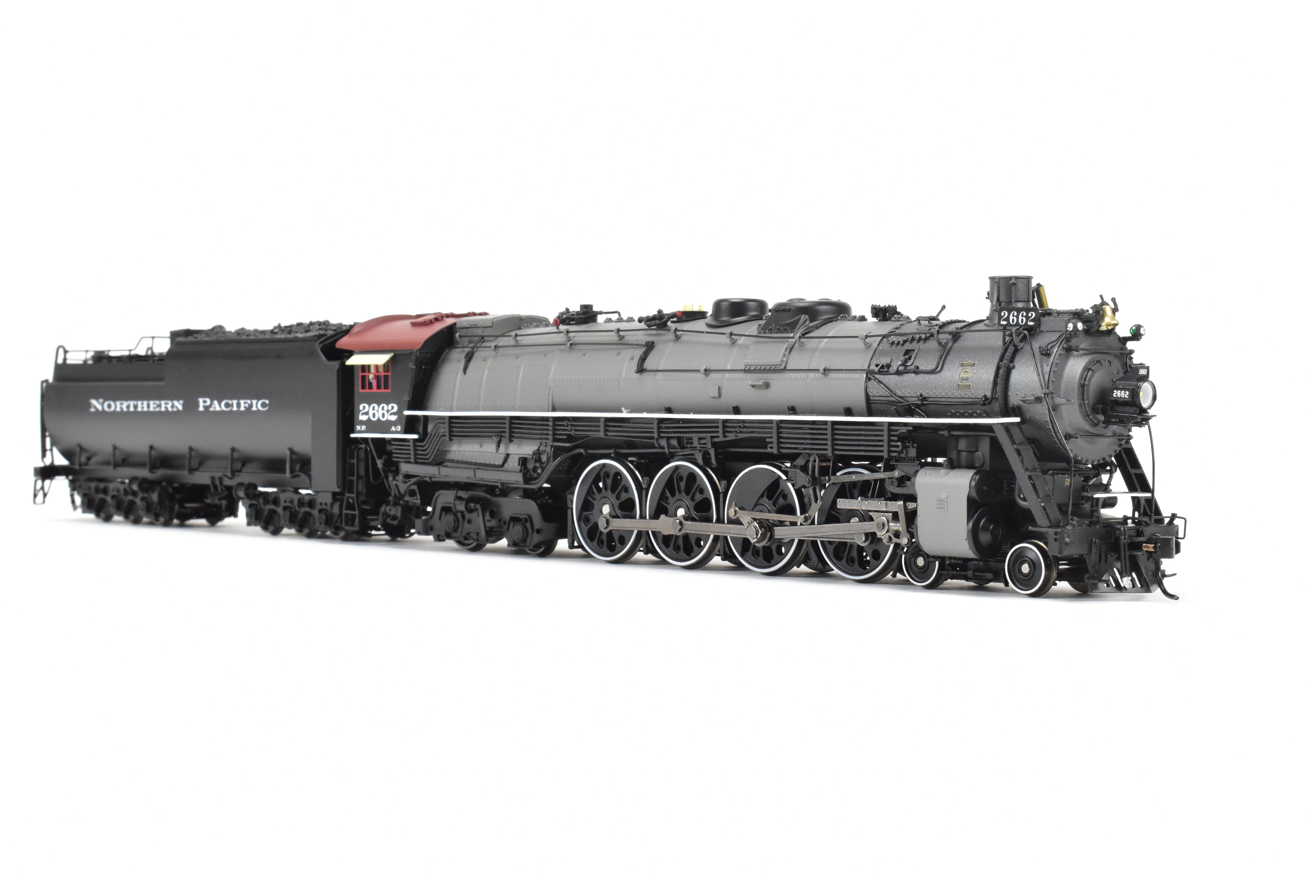 HO Scale Model Train - Broadway Limited Imports Brass Hybrid Series Northern Pacific A - 3 4 - 8 - 4 FP Locomotive with Gray Boiler (Post 1947) and Smoke, Featuring Paragon 4 Sound for DC and DCC Operation