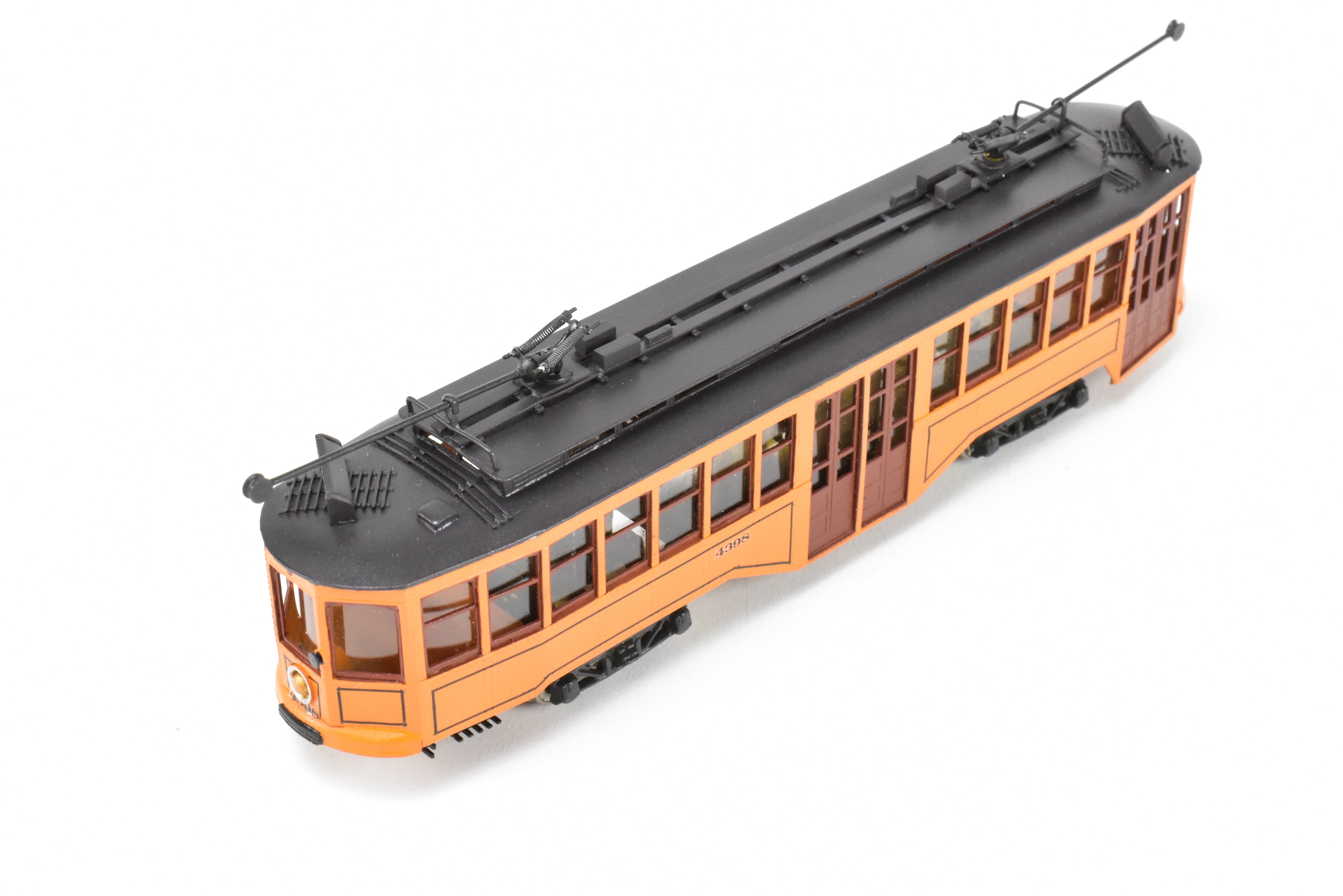 HO Scale Brass Custom-Painted Double-Ended Pittsburgh Railway Co. Jones Trolley Car #4398