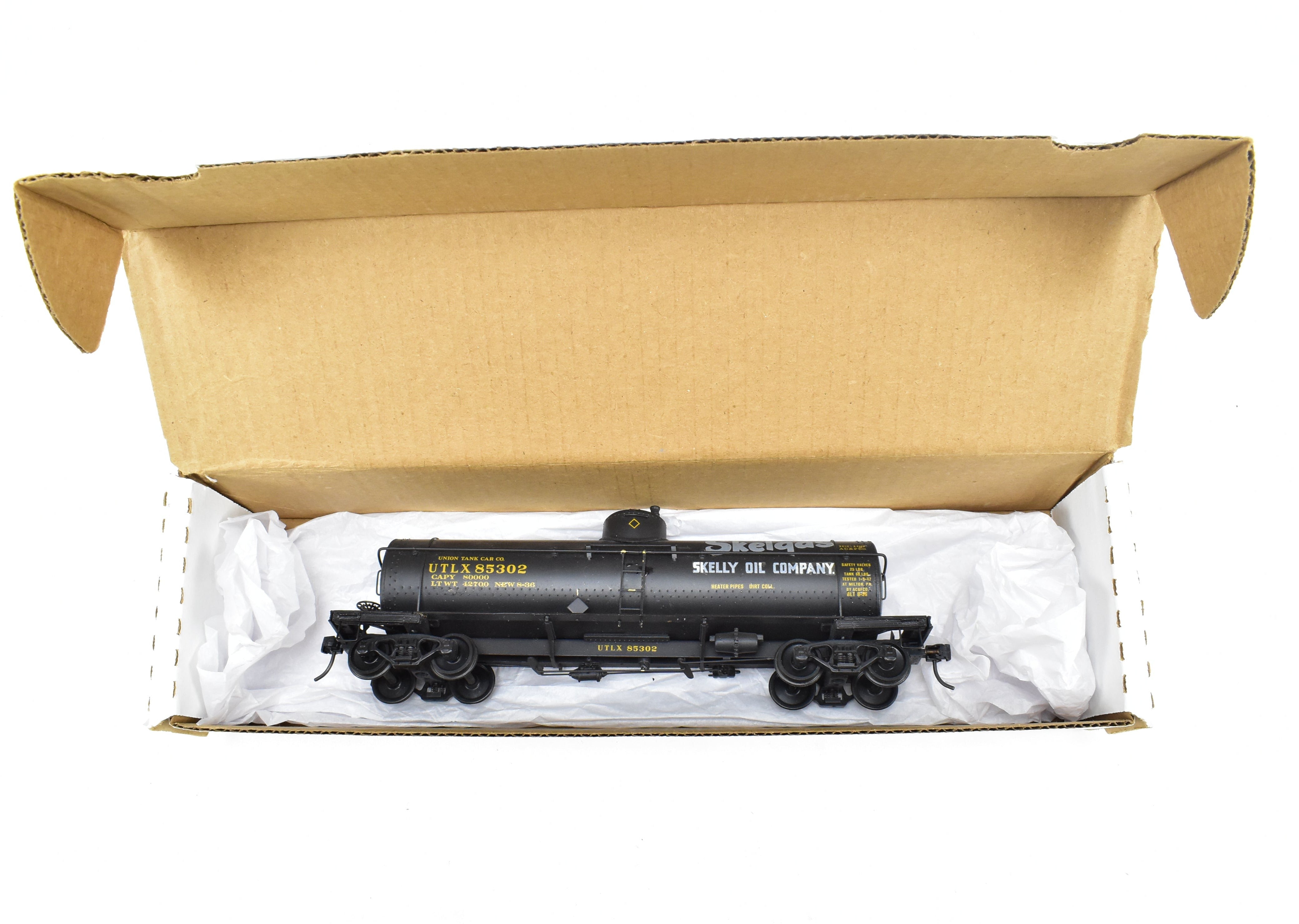 O Scale Custom-Painted Brass Single-Dome Tank Car for Skelly Oil Co.