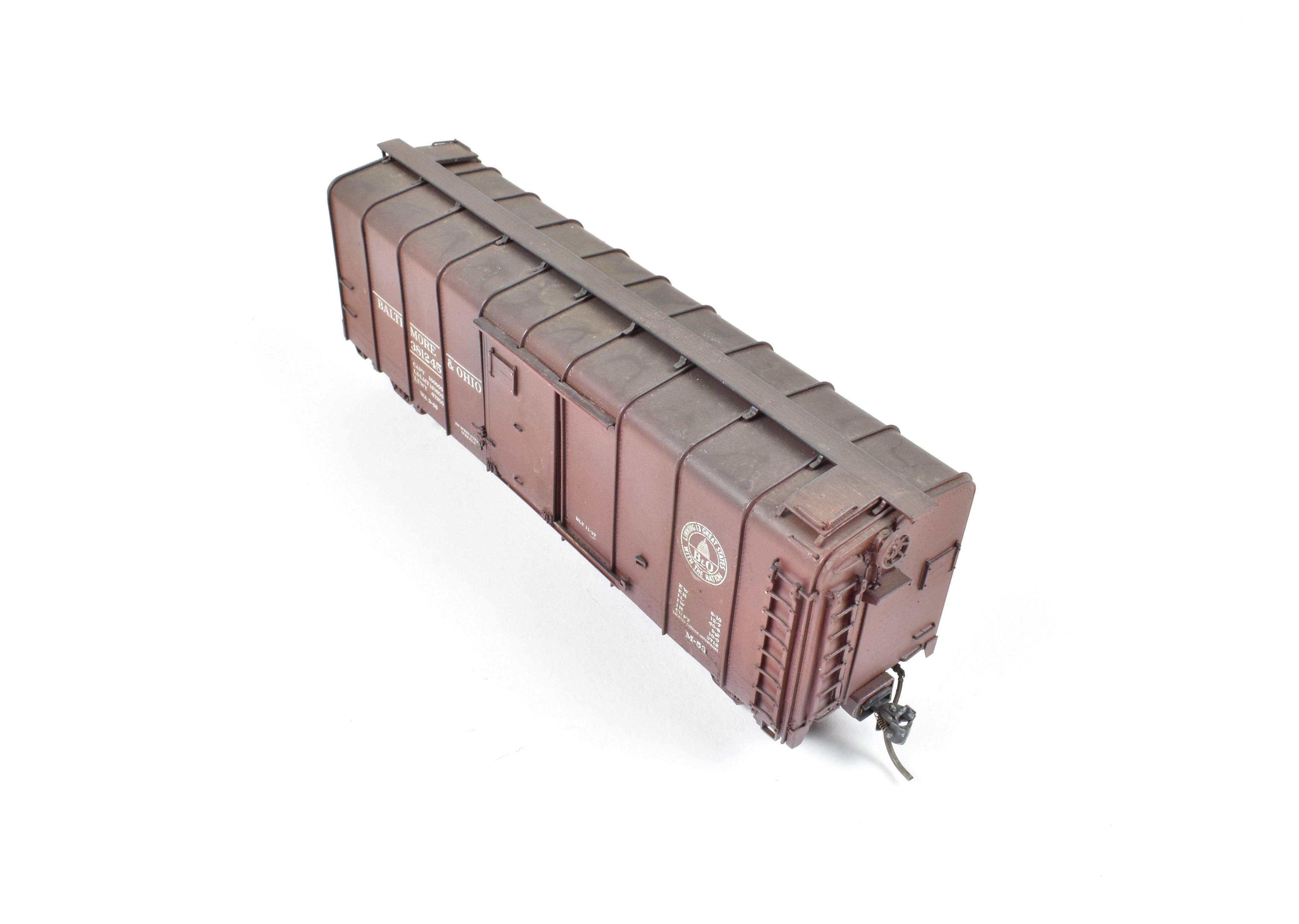 HO Brass OMI B&O M-15 Wagon Top Boxcar, Custom Painted & Weathered