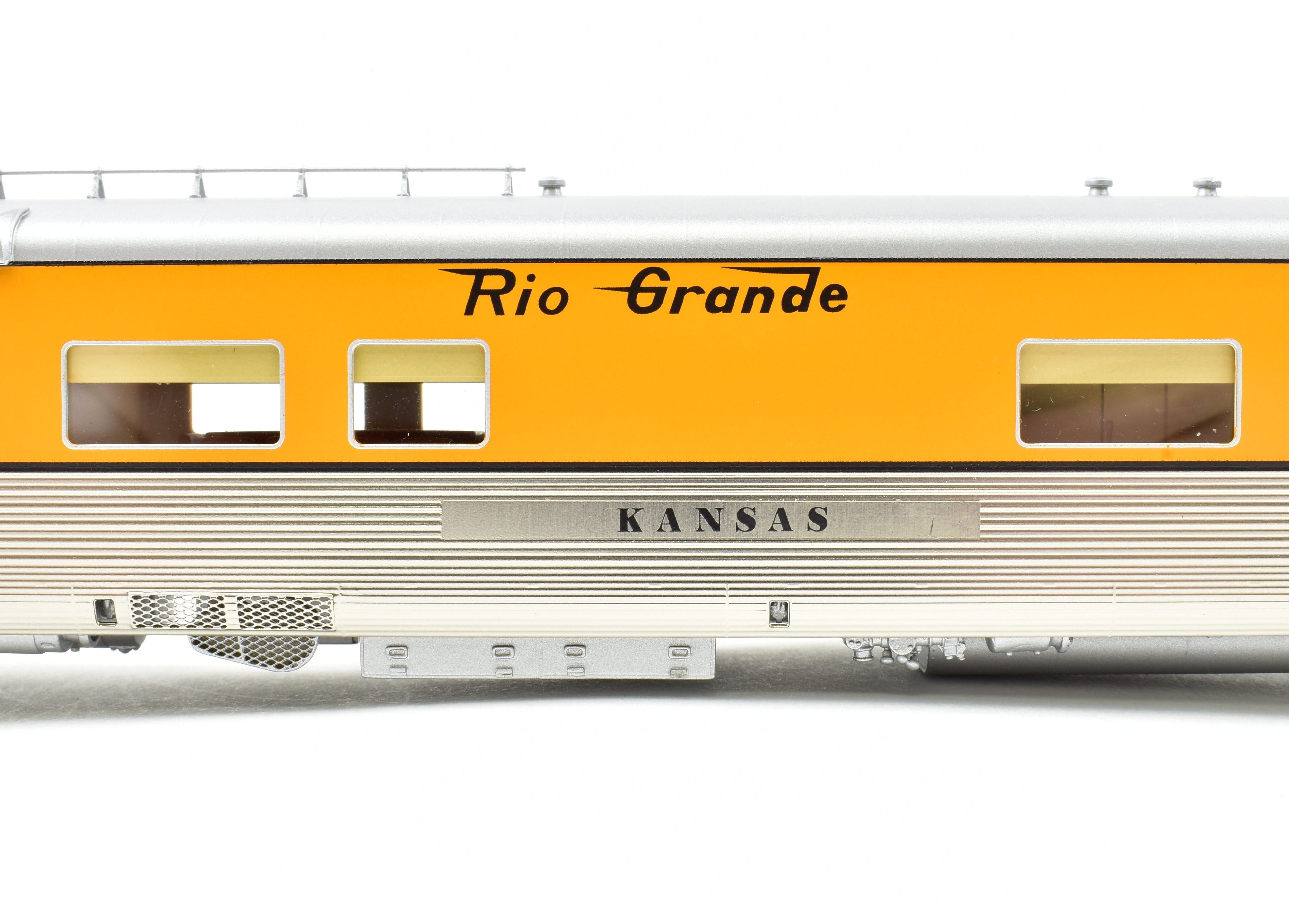 HO Scale Brass Division Point (D&RGW - Denver & Rio Grande Western) Lightweight Business Car with Kansas Factory Paint, Ideal for Model Train Enthusiasts