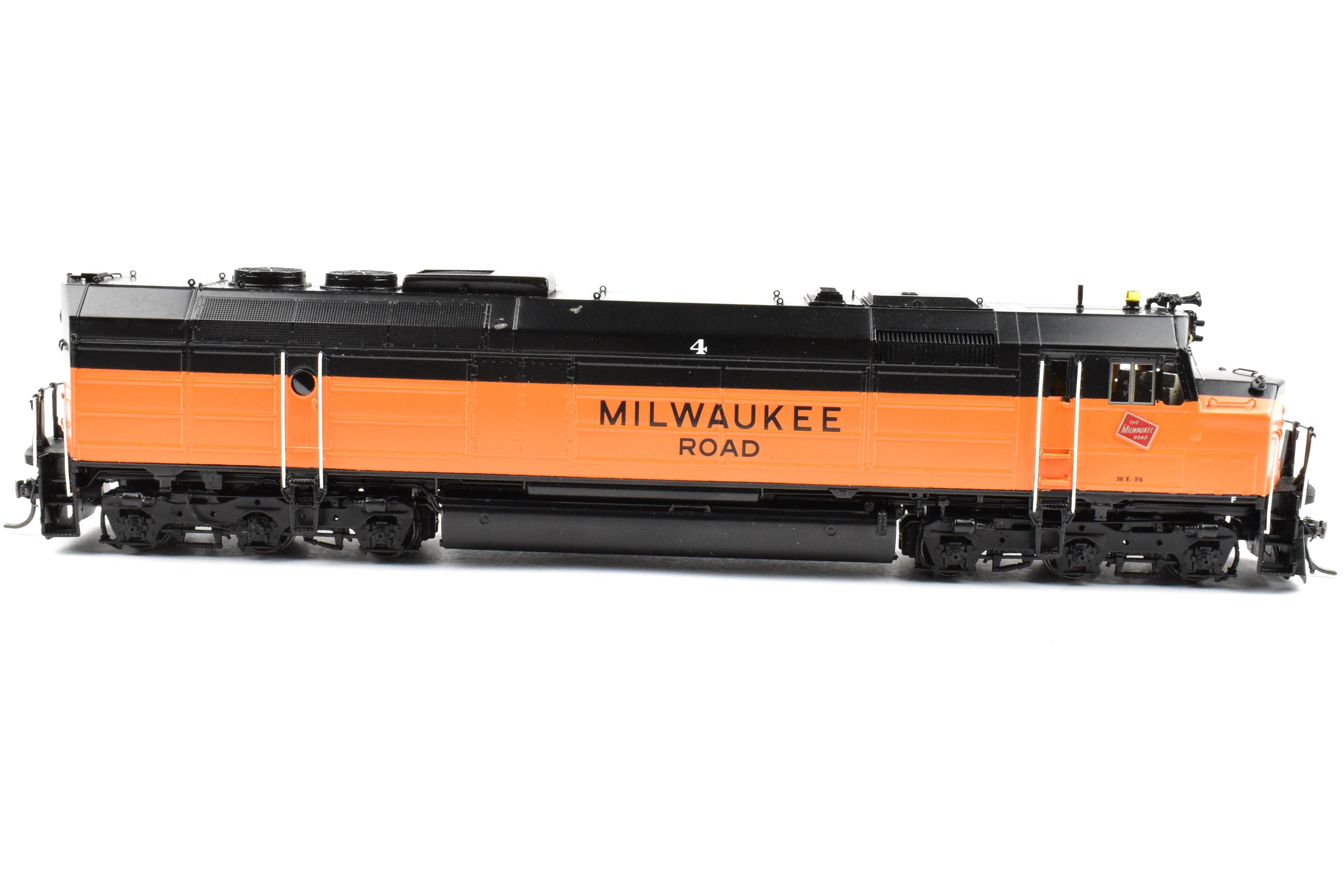 HO Scale Brass Freight Train Model - Overland Models Inc. Milwaukee Road EMD FP45 Freight Version from 1970 Era, Number 4 with DCC Function