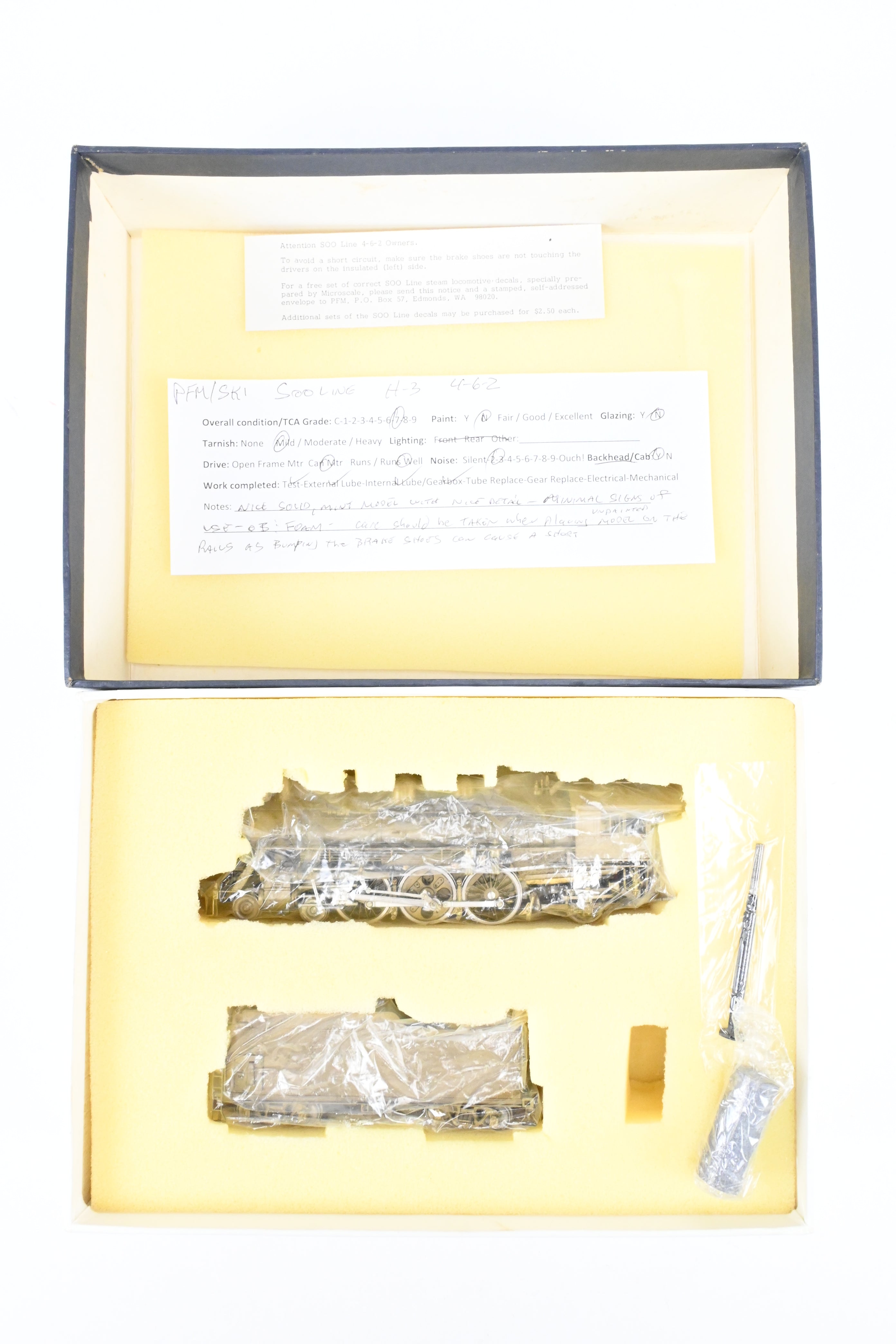 SKI HO Brass PFM - Soo Line H-3 Class 4-6-2 Pacific Model Train
