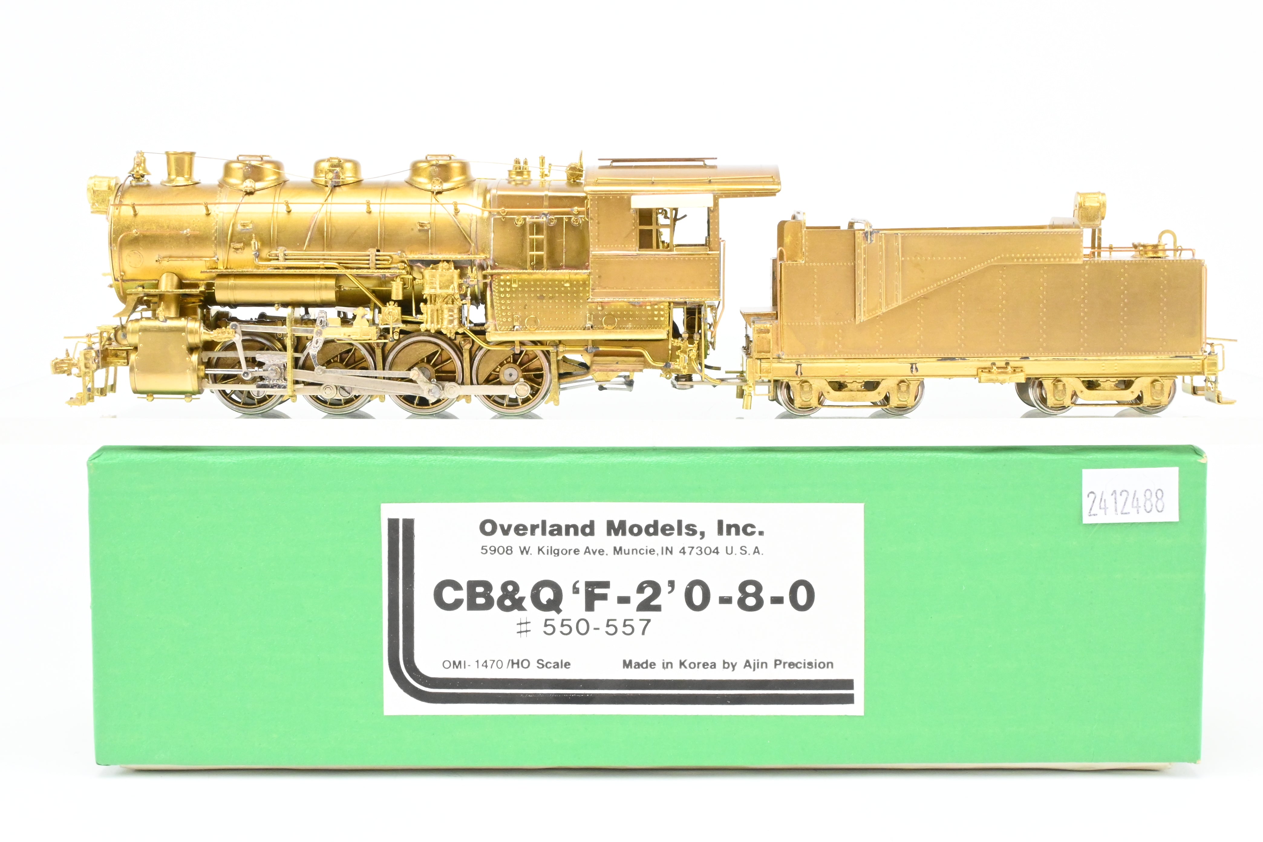 HO Scale Brass OMI - Overland Models CB&Q - Burlington Route F-2 0-8-0 Steam Locomotive Models #550 - 557