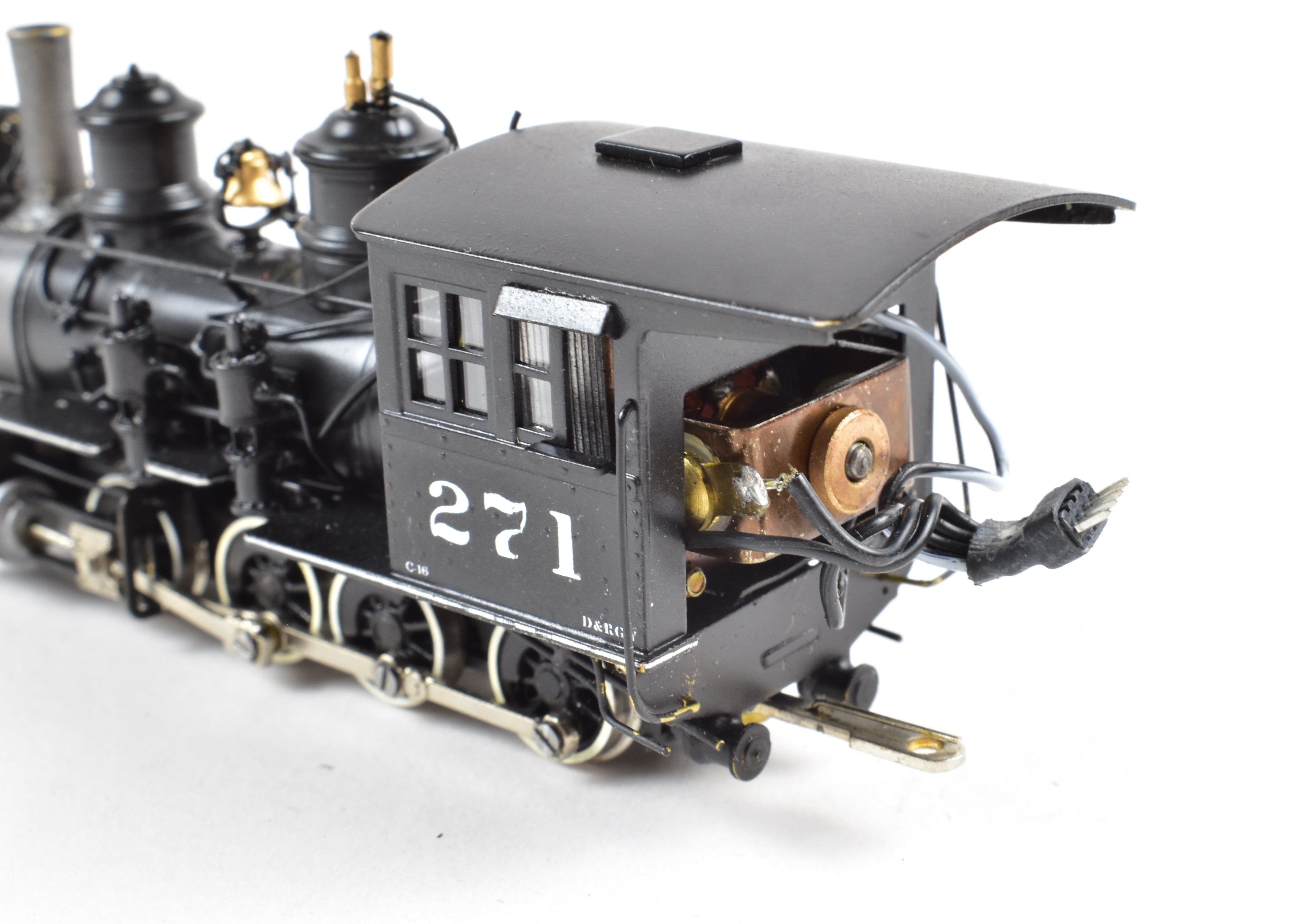 HOn3 Brass Westside D&RGW C-16 2-8-0 #271 with SoundTraxx Tsunami DCC