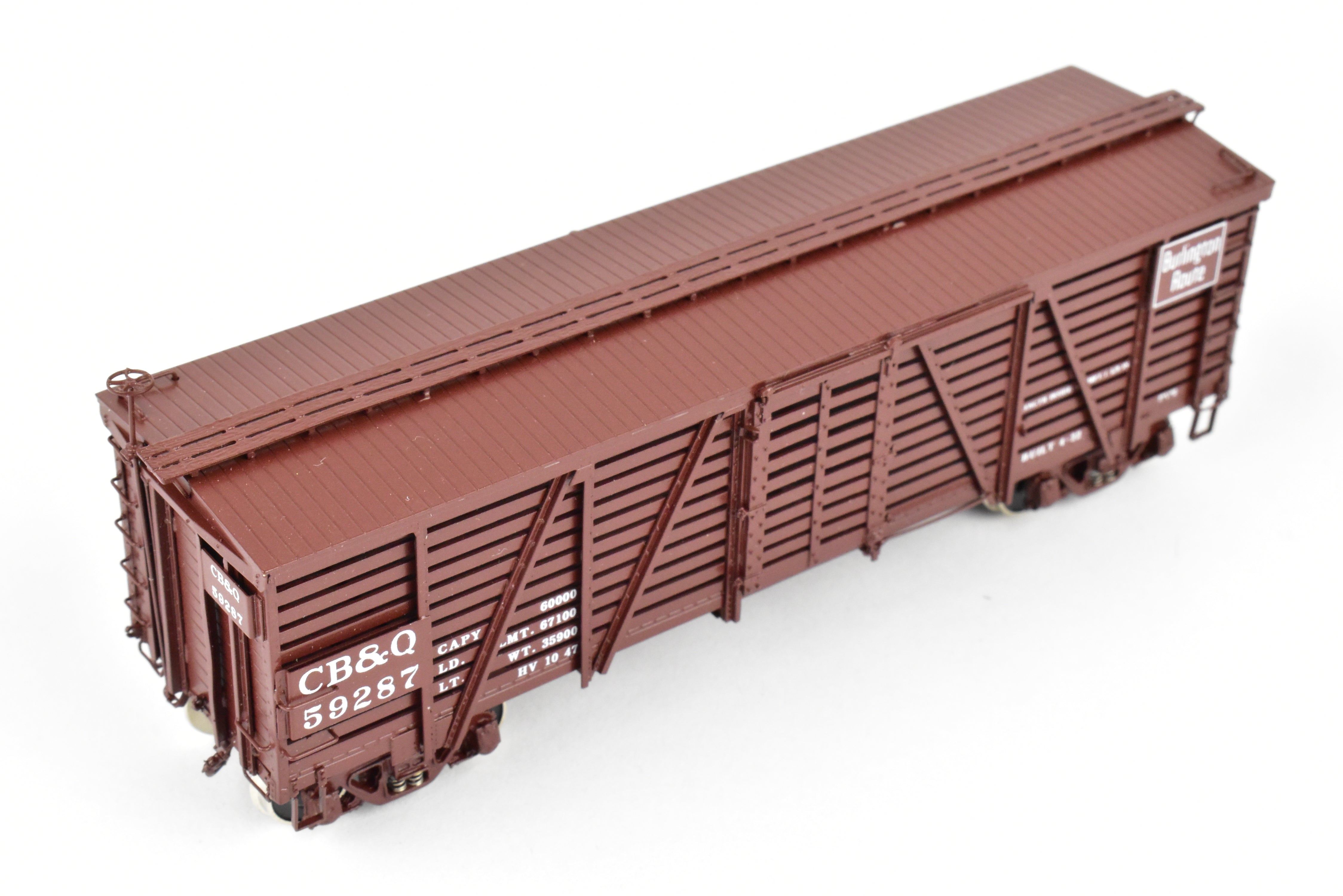 HO Scale Brass Challenger Imports CIL CB&Q - Burlington Route Class SM-16 36-Foot Stock Car Freight Package No. 59287