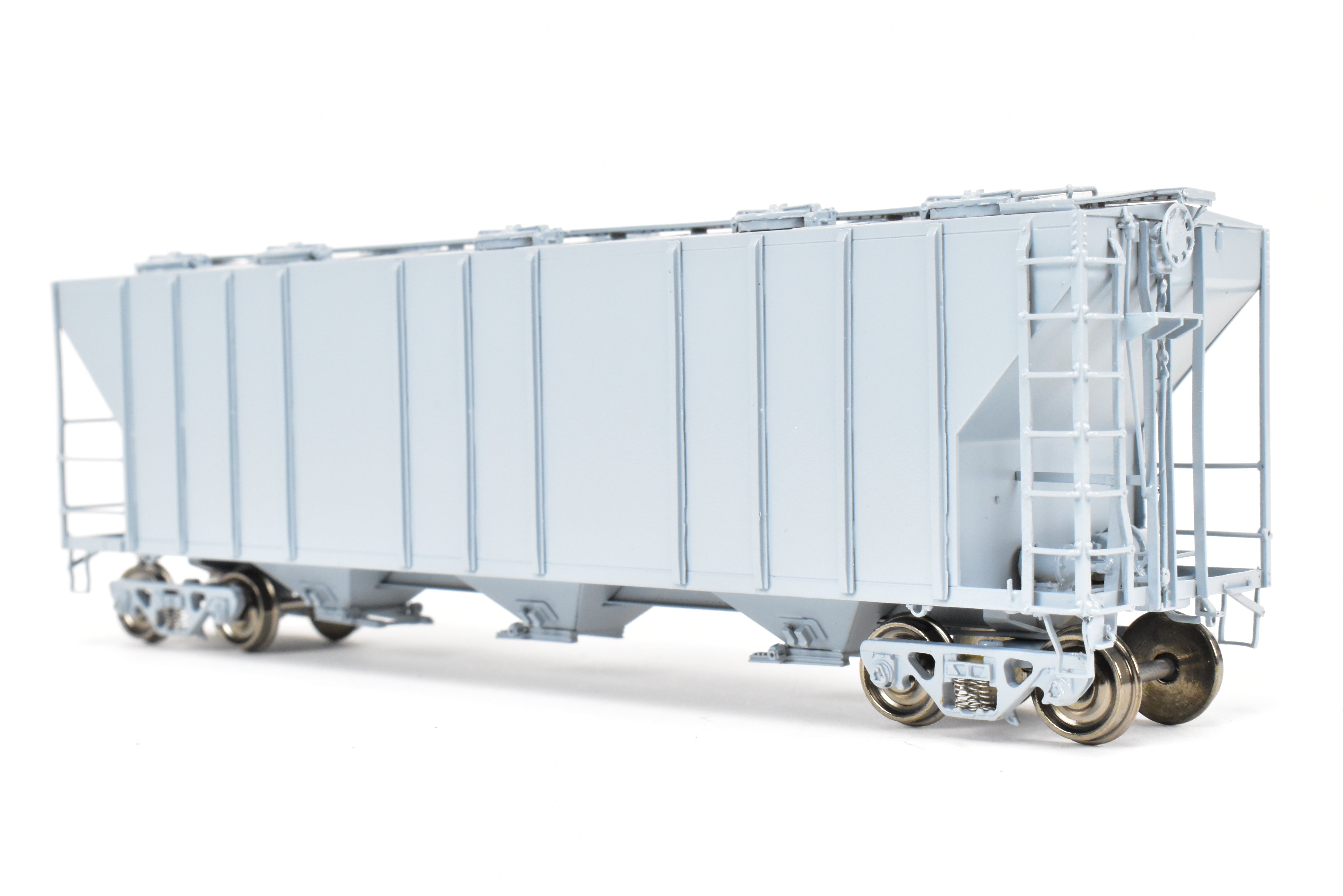 HO Brass OMI PS-2 Central Discharge Covered Hopper Car, Scalecoat #20 Gray Unlettered