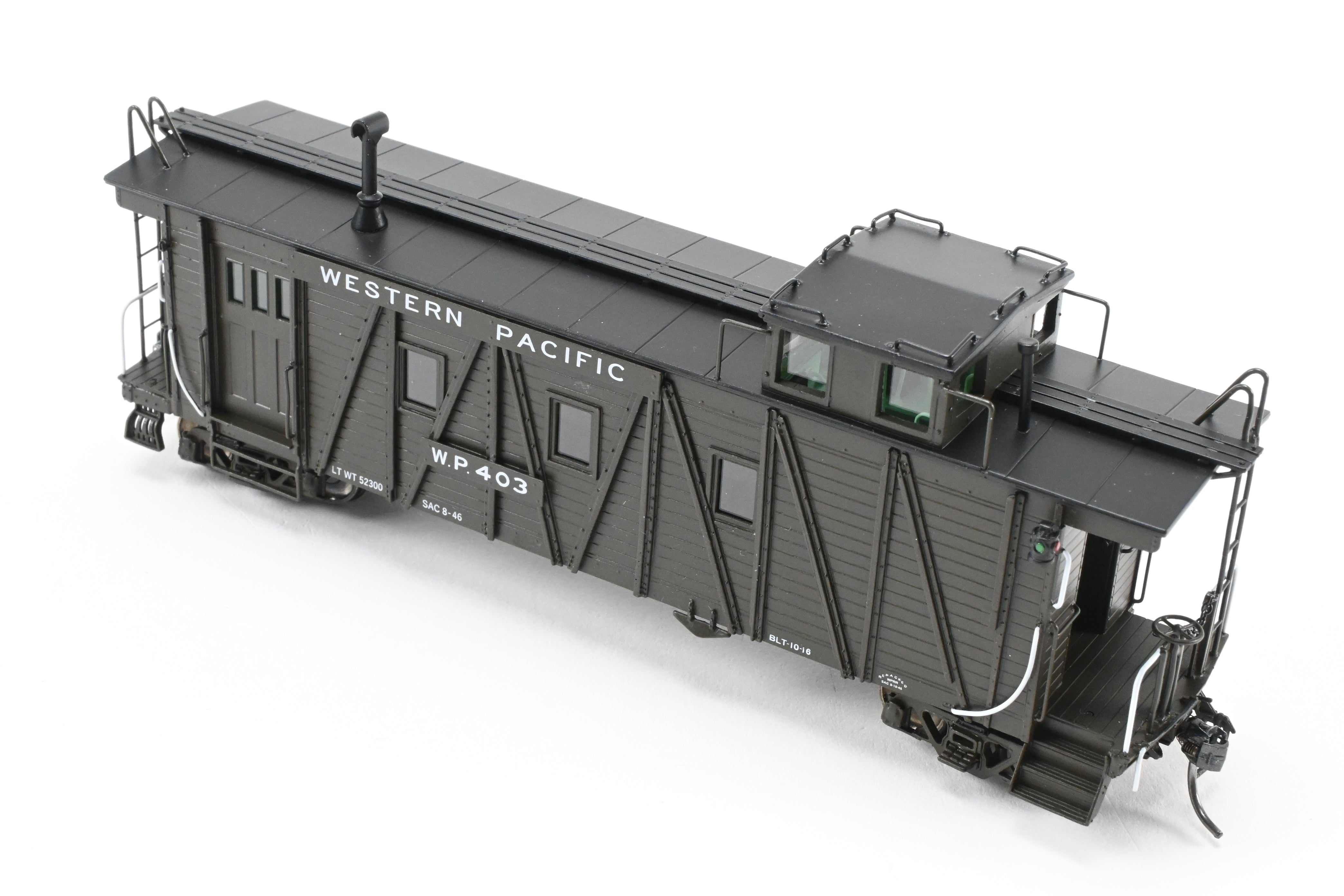 HO NEW Brass North Bank Line WP Western Pacific #403 Pullman Green Caboose with Side Door