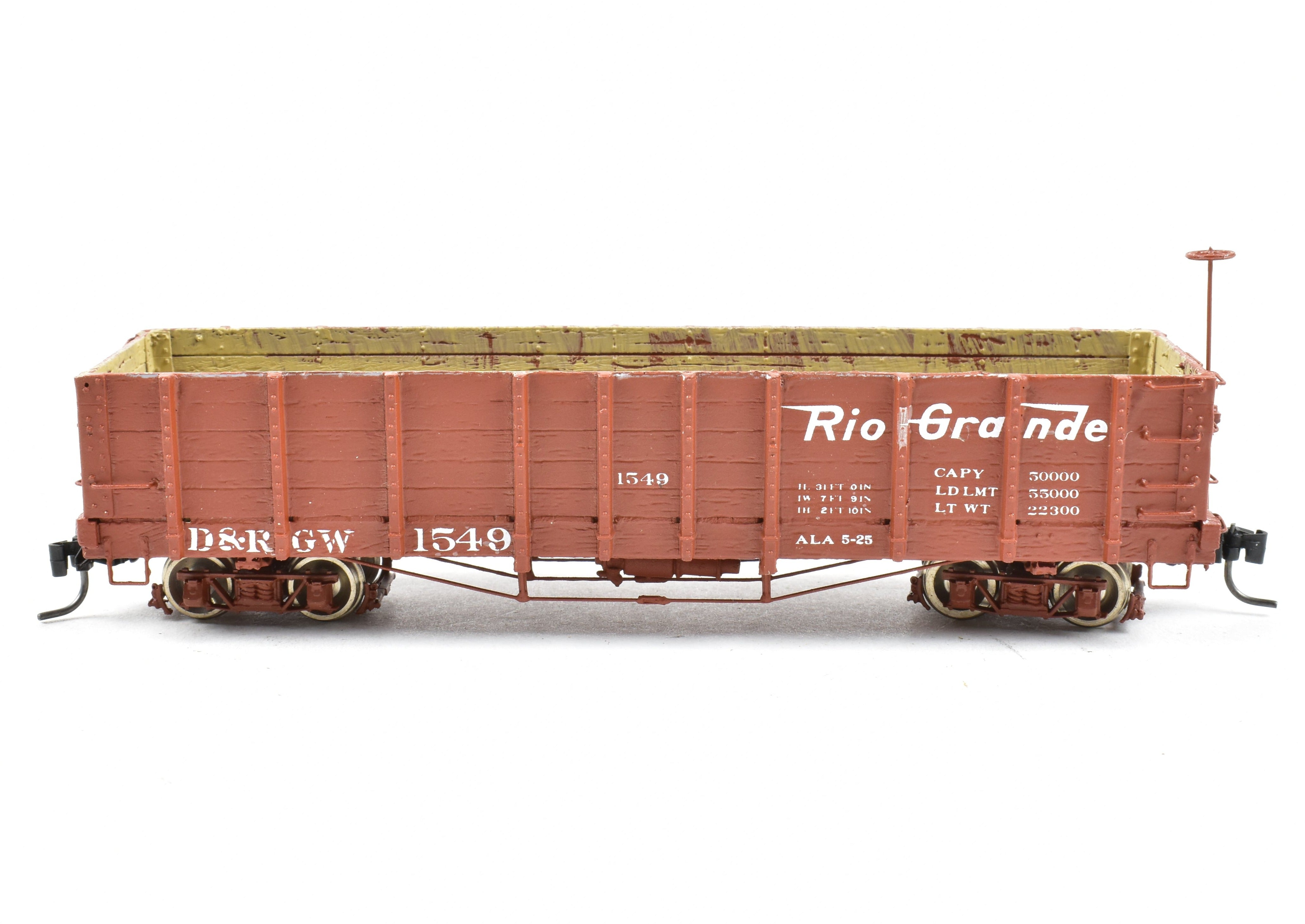 1940s D&RGW Denver & Rio Grande Western Custom-Built HOn3 Gondola #1549 by Leadville Supply