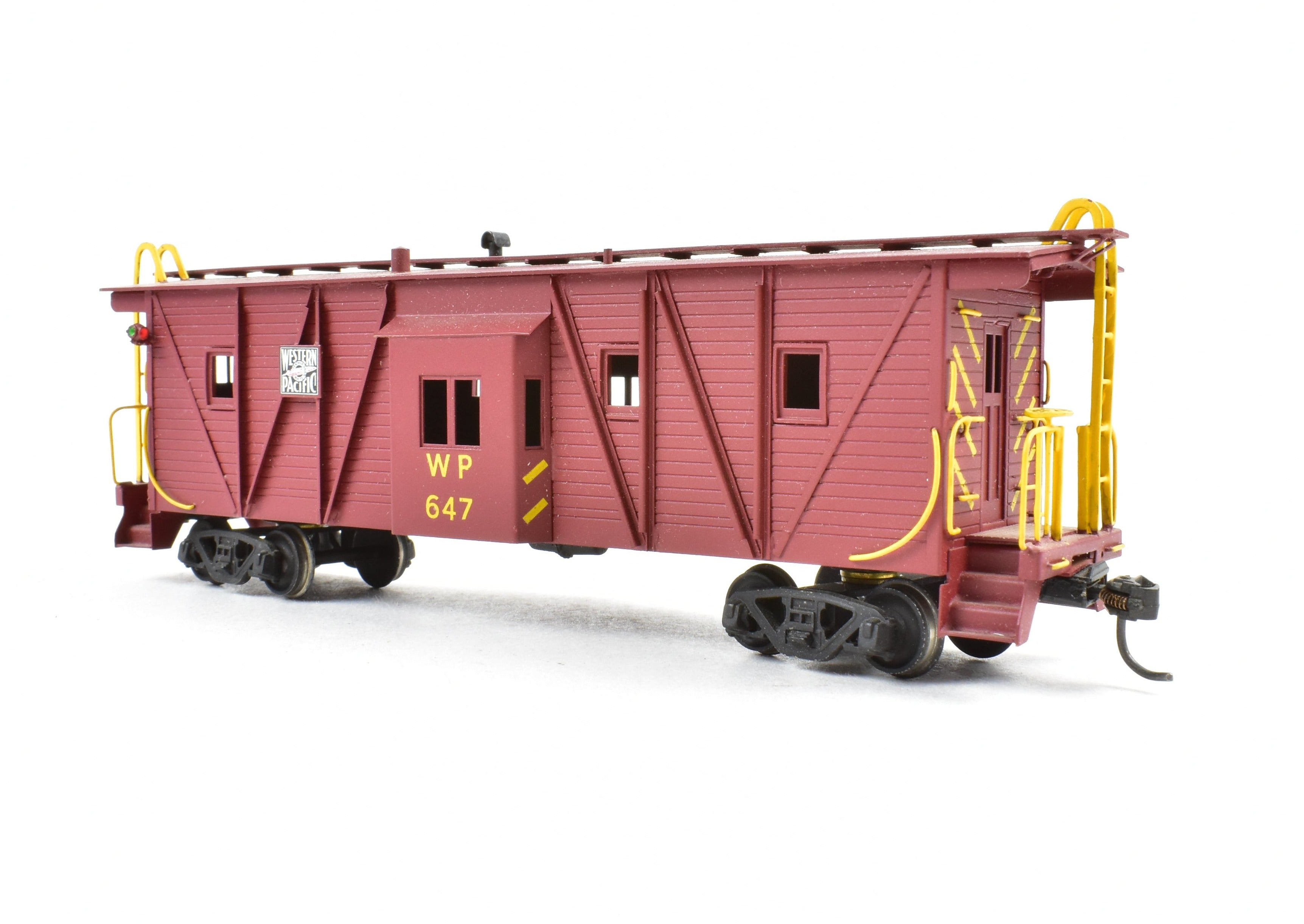HO Scale Brass Balboa Western Pacific Outside Braced Bay Window Caboose Model - Western Pacific Style CP
