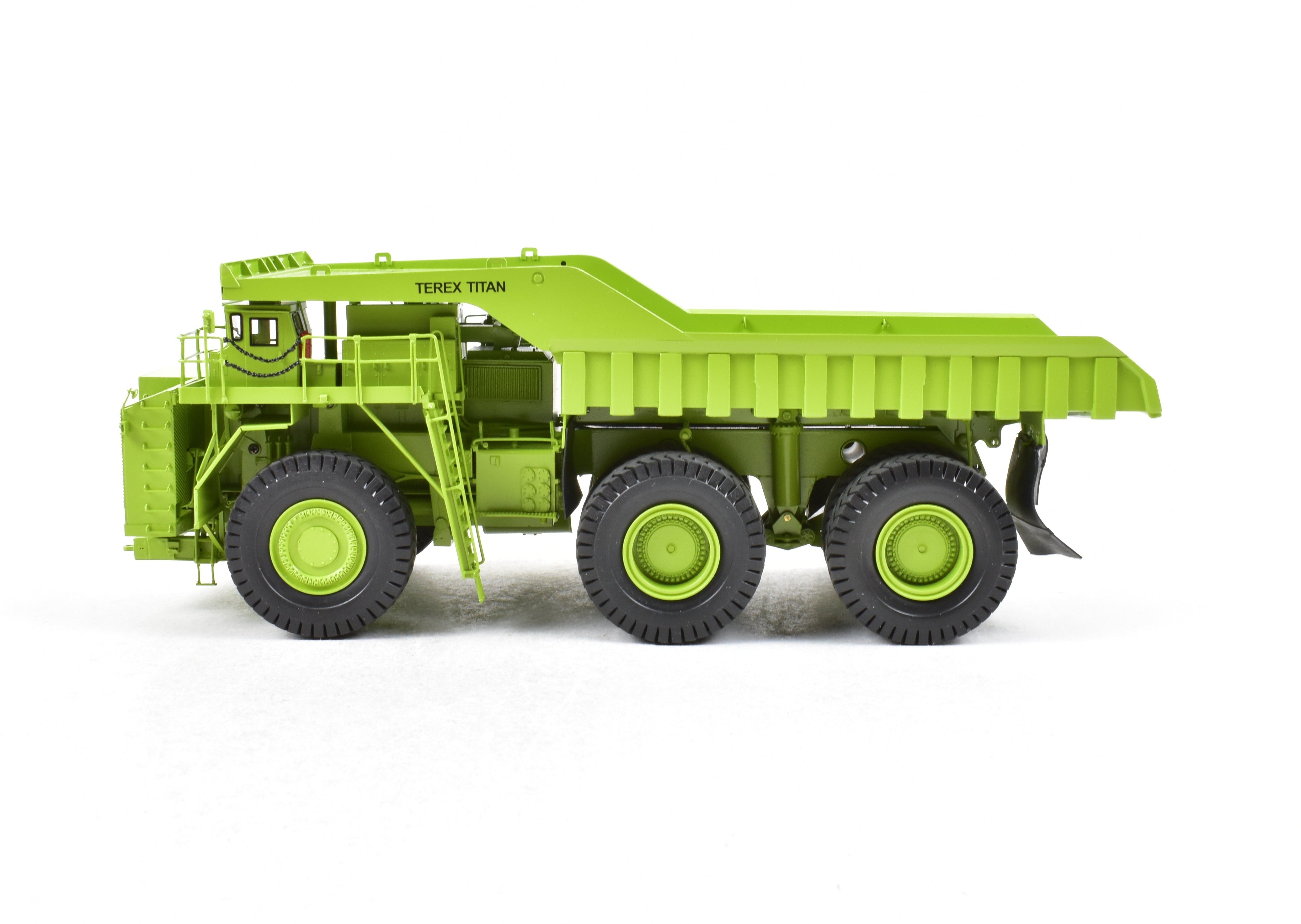 High - Quality HO Scale Brass Construction EMD Models Terex Titan 33 - 19 Hauler in Factory - Painted FP Green, A Rare and Sought - After Collectible Model