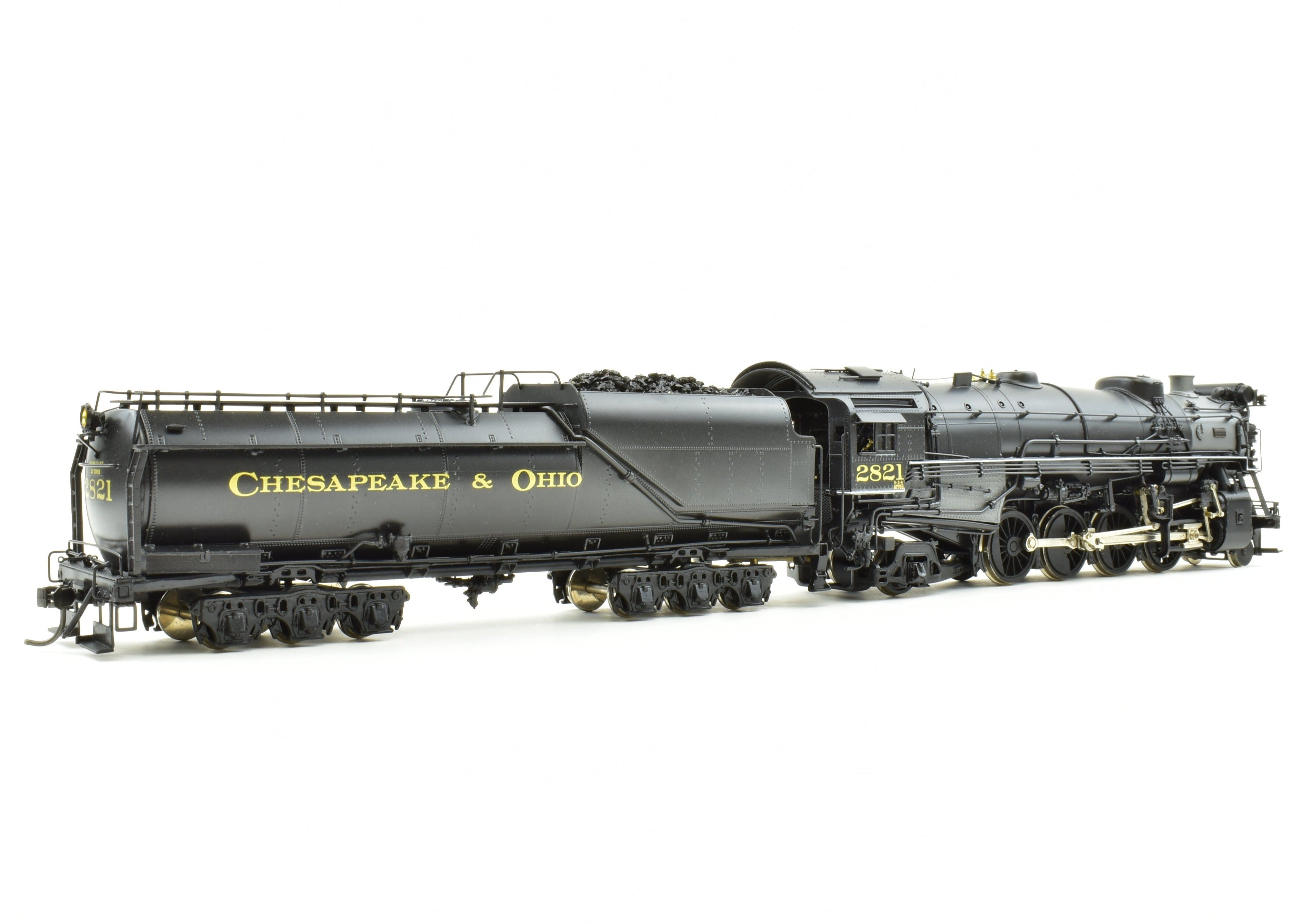 Highly Detailed HO Scale Brass Pacific Fast Mail Model - United C&O Chesapeake & Ohio 2-8-2 K-3 Mikado Crown Model with Pro-Paint #2821 from 1978