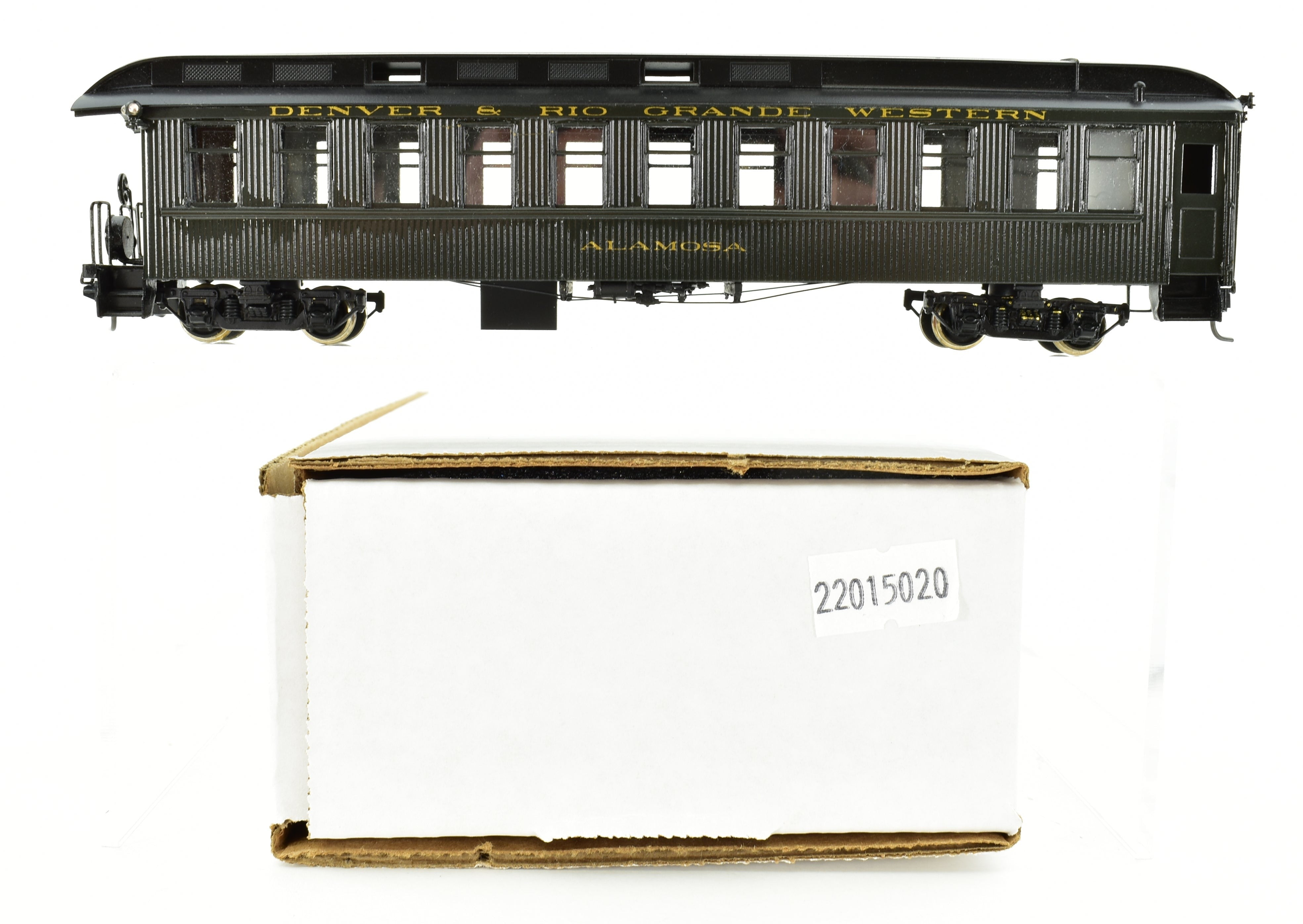 HOn3 Scale Custom Painted Brass NJ Custom Denver & Rio Grande Western (D&RGW) Parlor Car Alamosa Model Train, No Box
