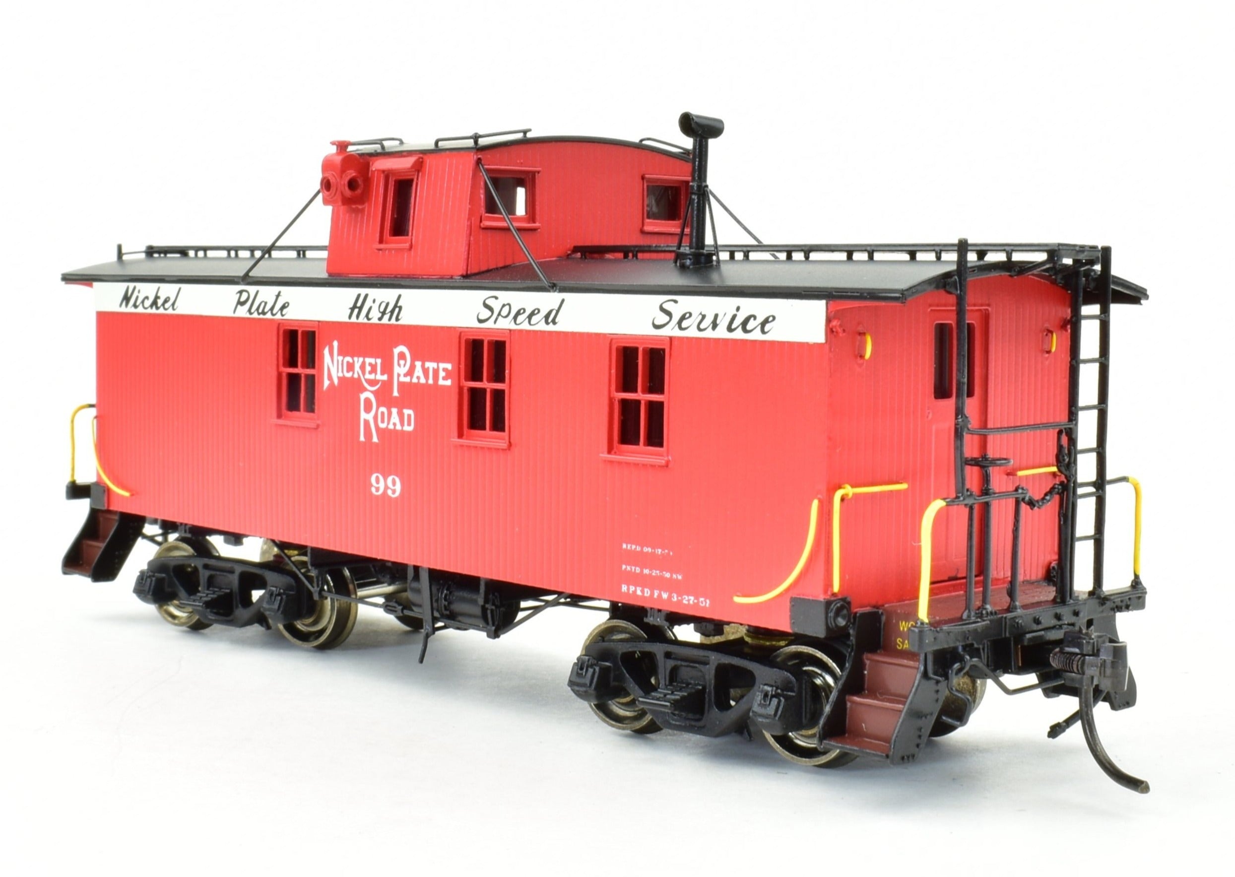 HO Scale Brass Division Point NYC & St.L Nickel Plate Road 46 - 147 Series 30 - Foot Wood Caboose FP Model by Boo - Rim