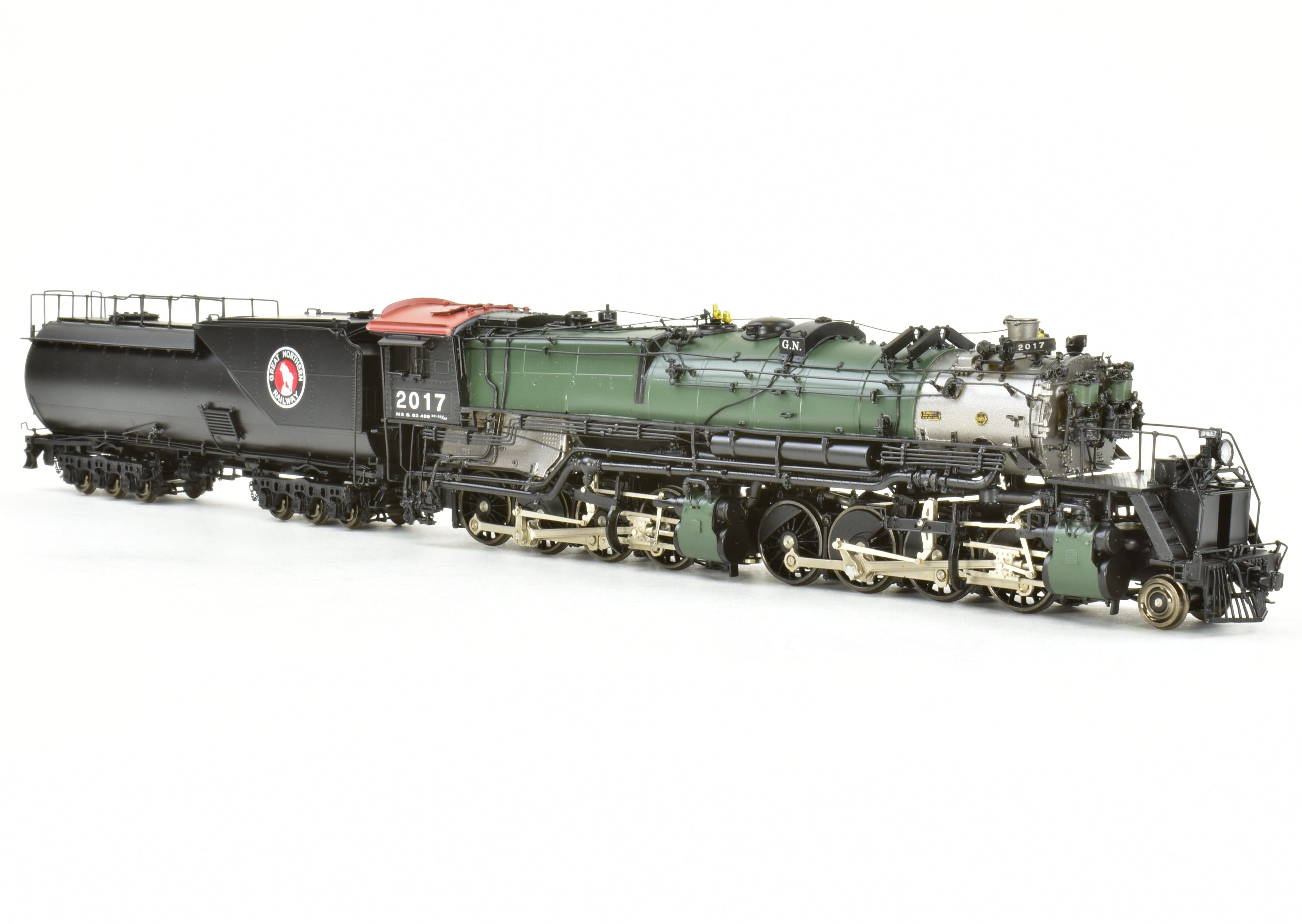 HO Scale Brass Model Train by Precision Scale Co. - Great Northern Class N - 3 2 - 8 - 8 - 0 FP in Glacier Park Scheme